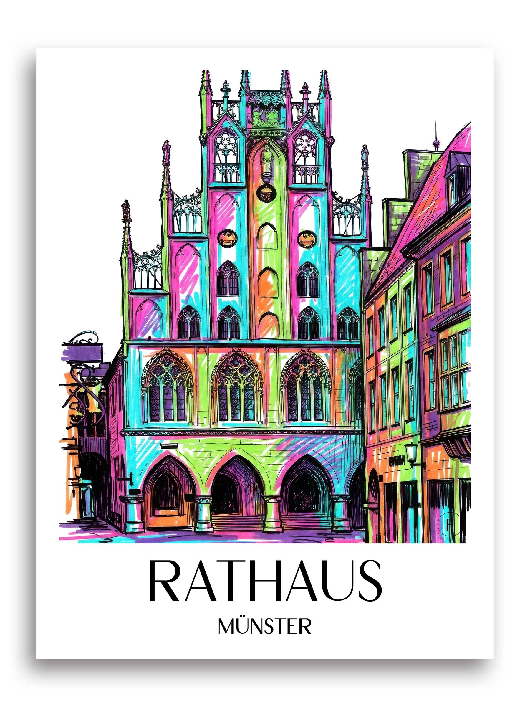rathaus-münster-deutschland-poster-graffiti