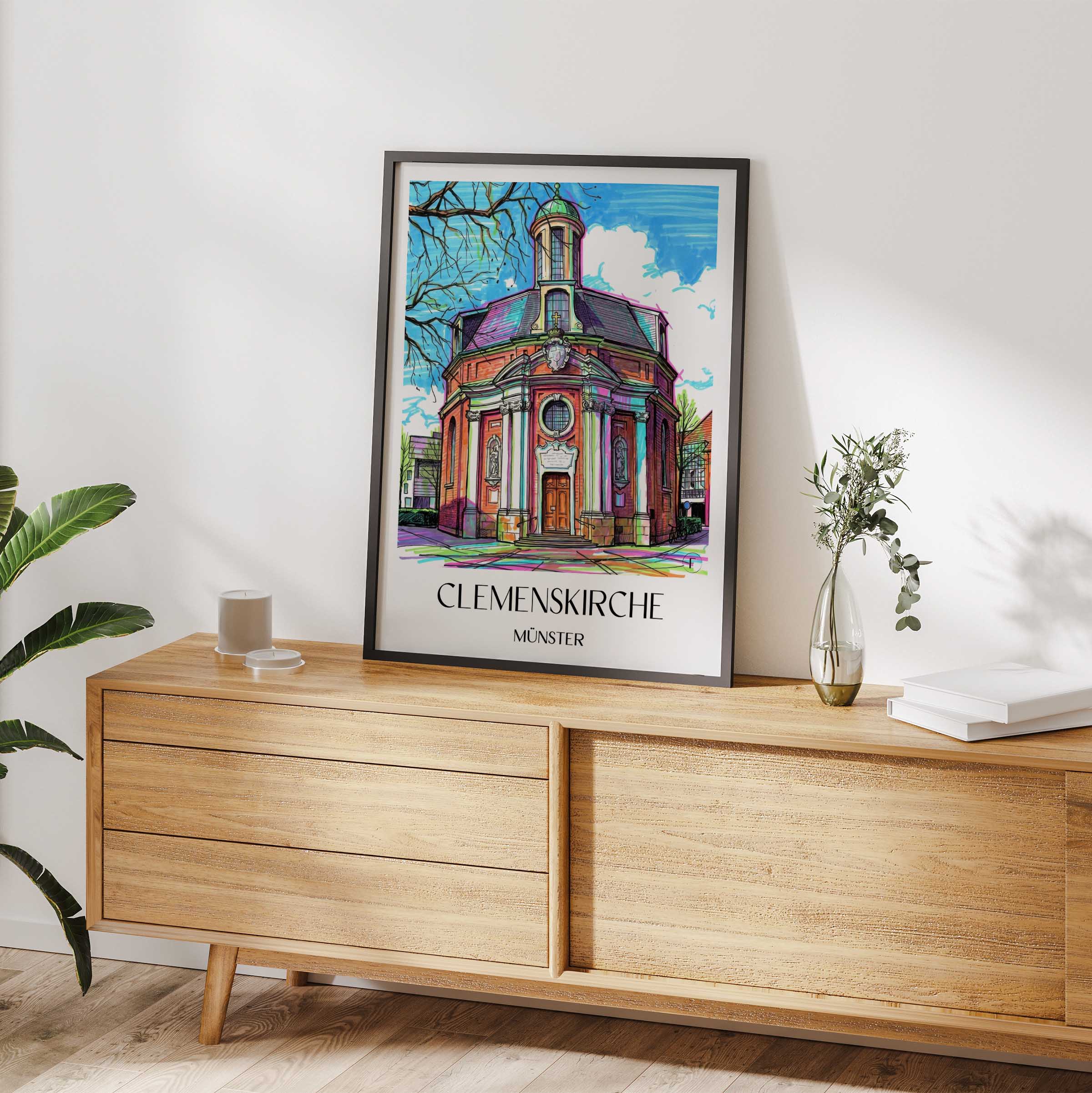 clemenskirche-münster-deutschland-poster-graffiti