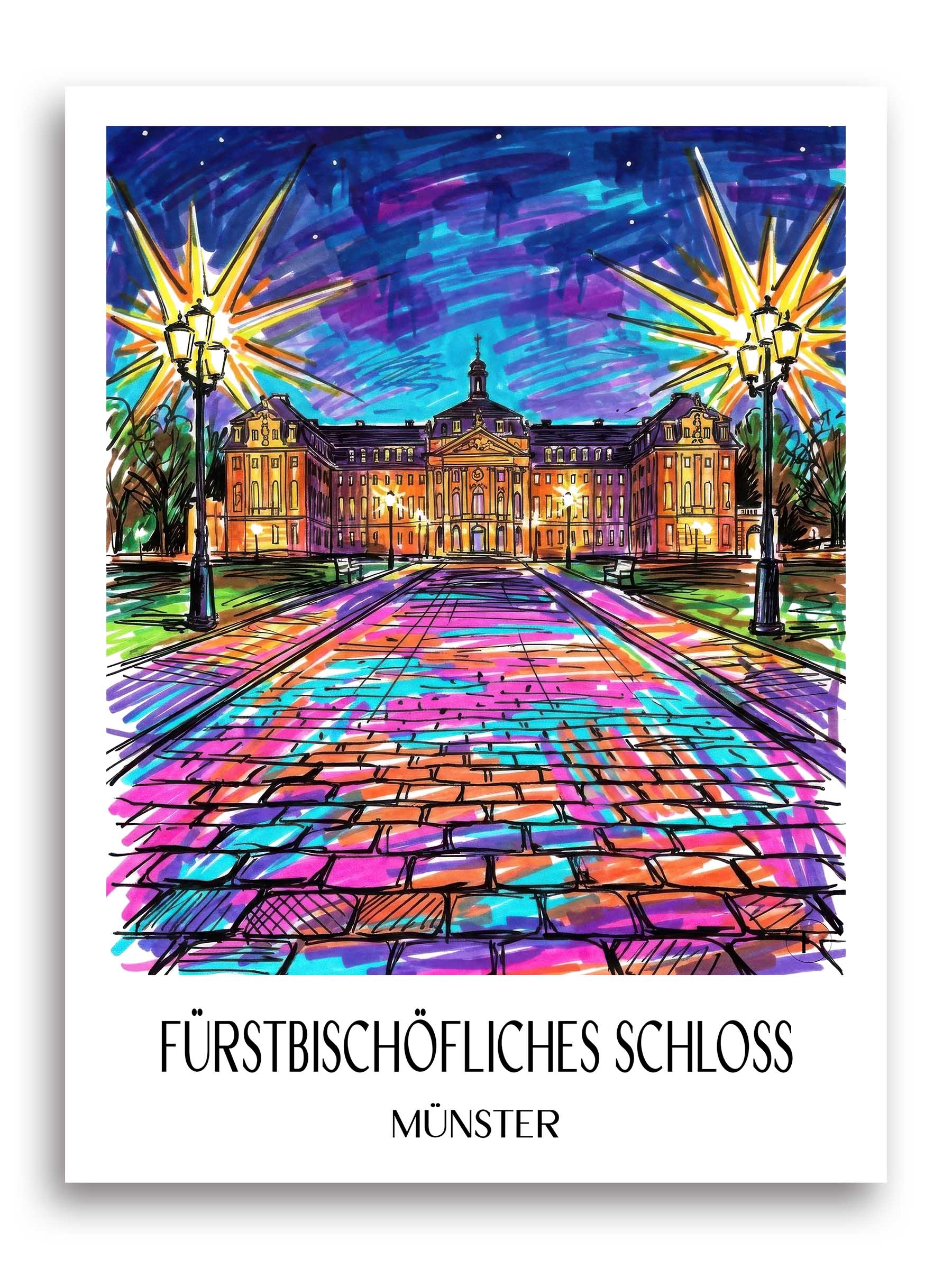 fürstbischöfliches-schloss-münster-deutschland-poster-graffiti