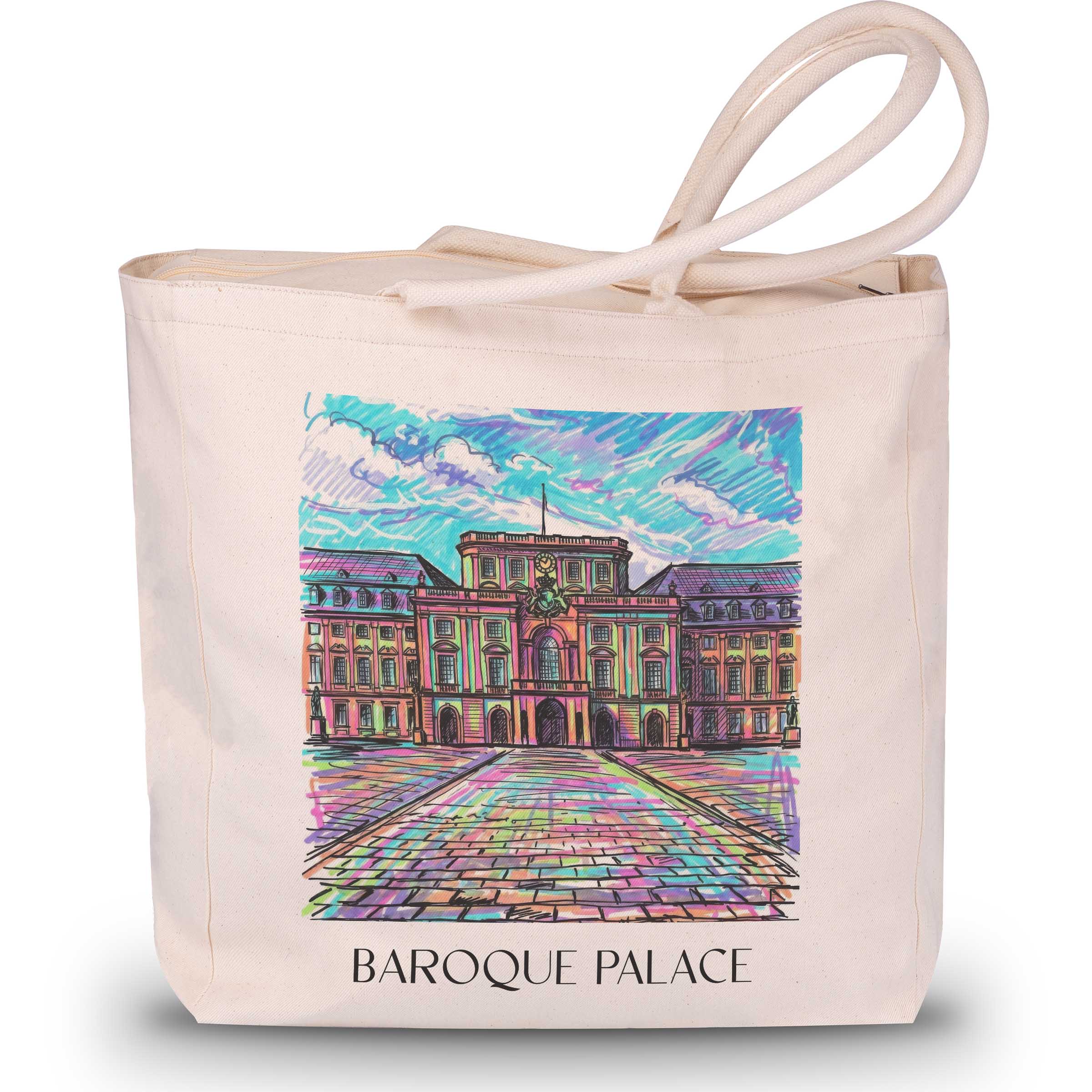 Barockschloss Shopping Tasche - Mannheim - Deutschland Tote Bag - Einkaufstasche im Tag Graffiti Stil