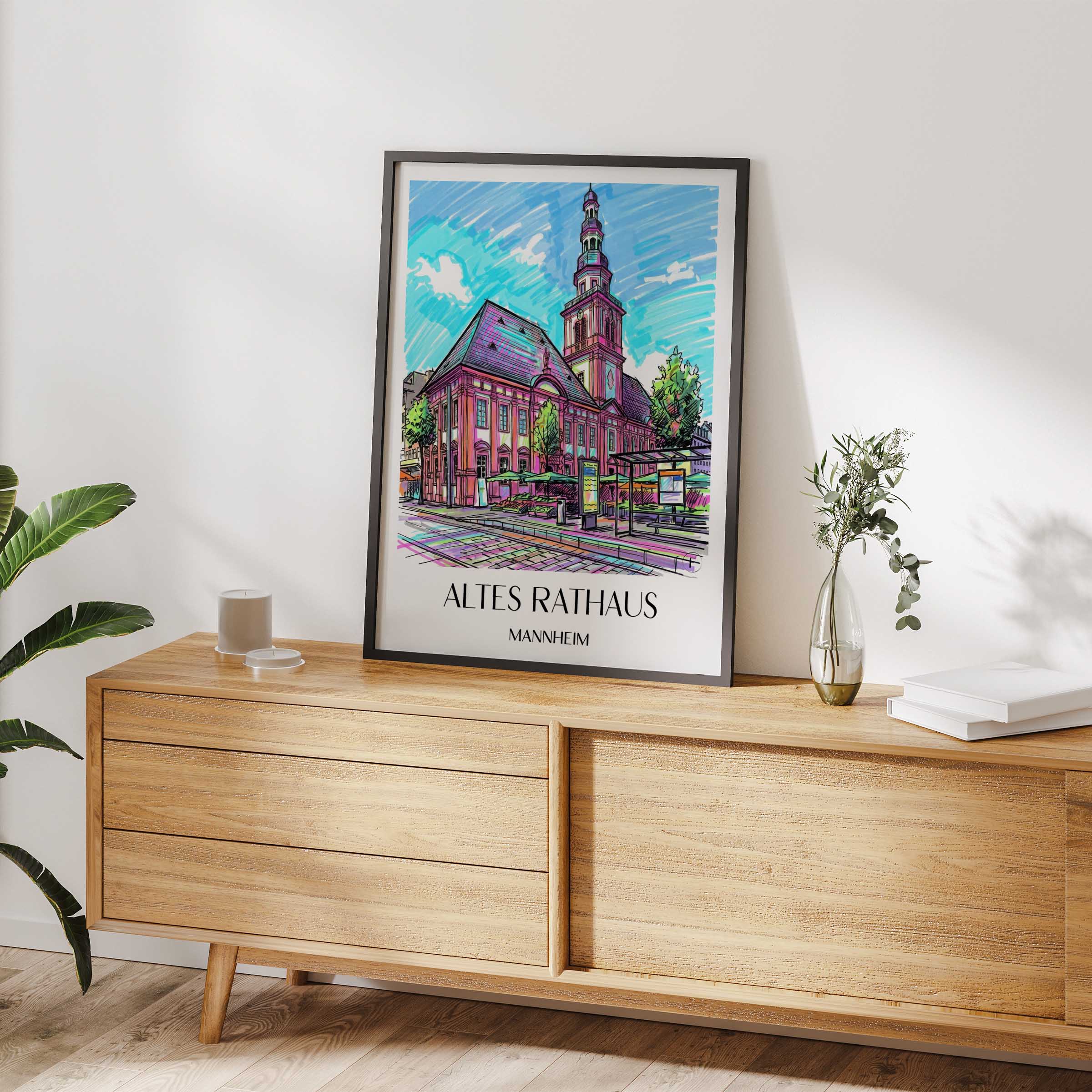 altes-rathaus-mannheim-deutschland-poster-graffiti