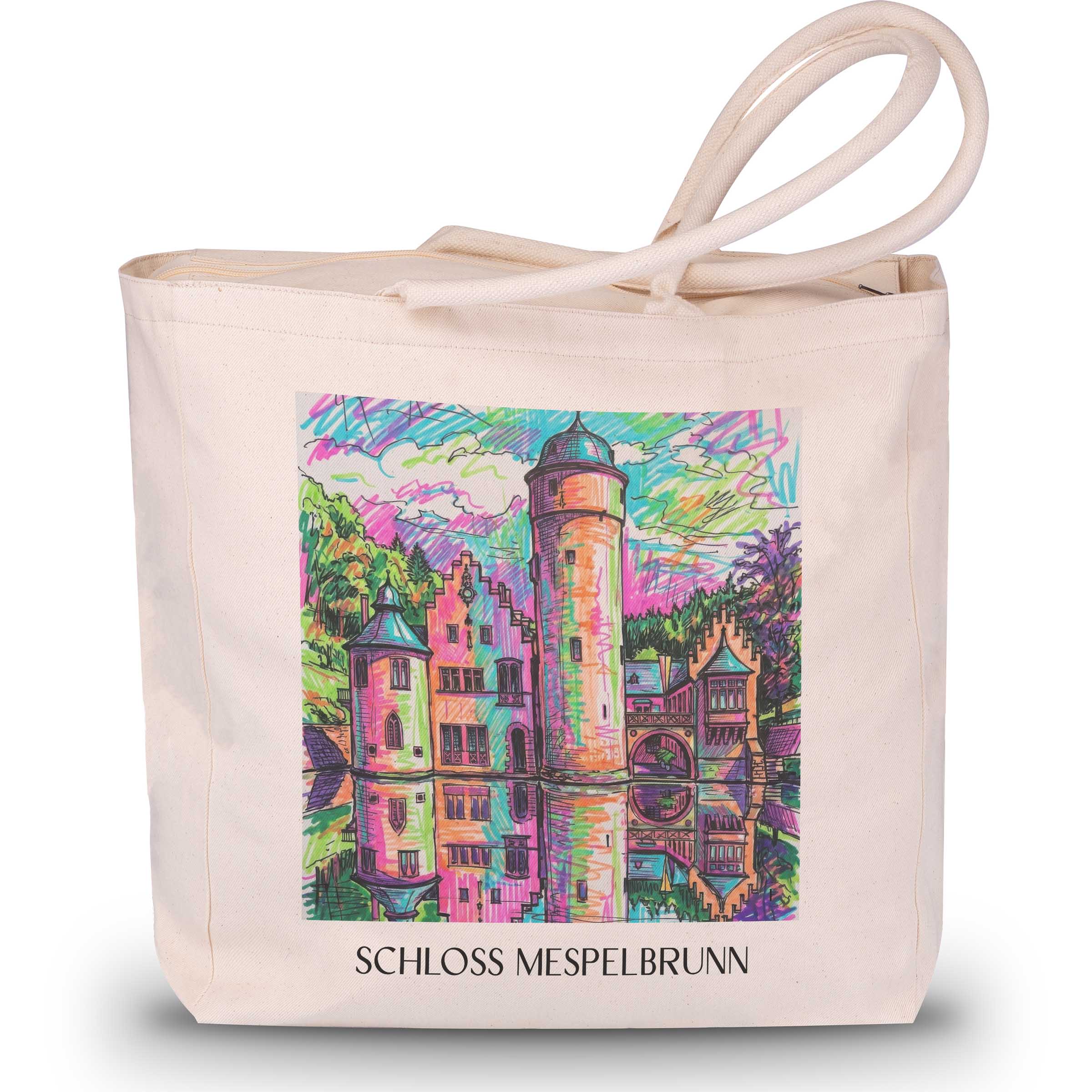 schloss-mespelbrunn-spessart-deutschland-einkaufstasche-graffiti