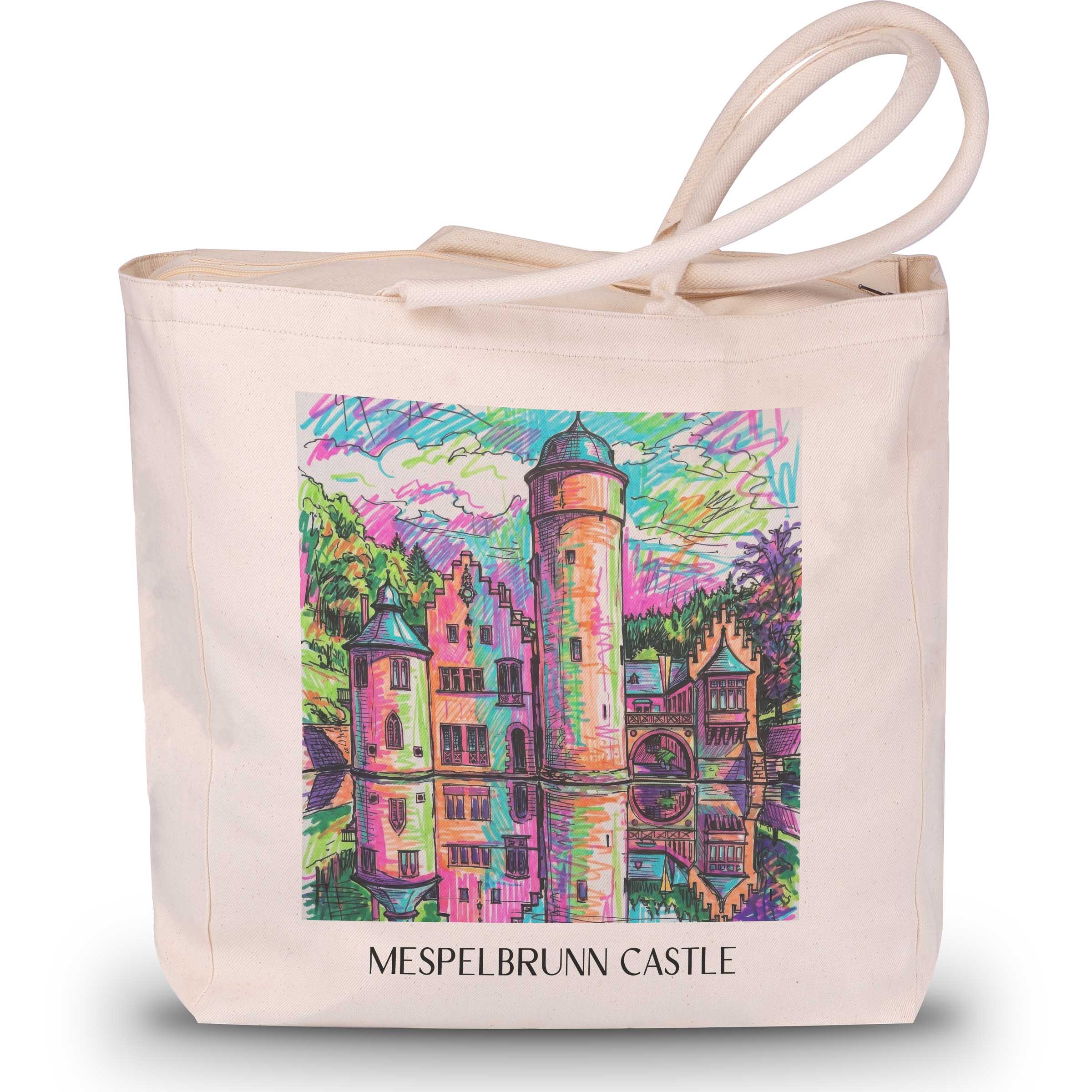 Schloss Mespelbrunn Shopping Tasche - Spessart - Deutschland Tote Bag - Einkaufstasche im Tag Graffiti Stil