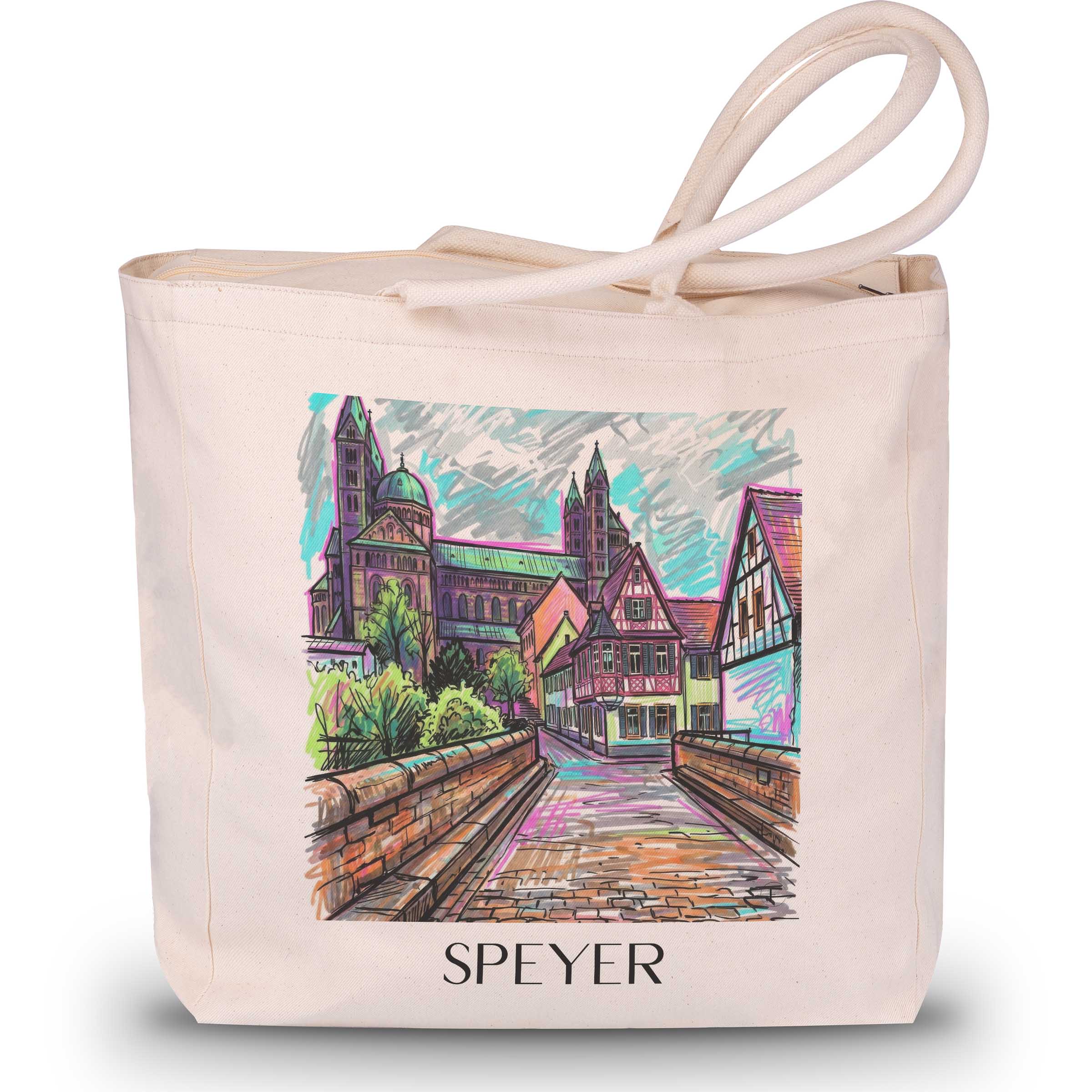 Speyer Shopping Tasche - Rheinland-Pfalz - Deutschland Tote Bag - Einkaufstasche im Tag Graffiti Stil