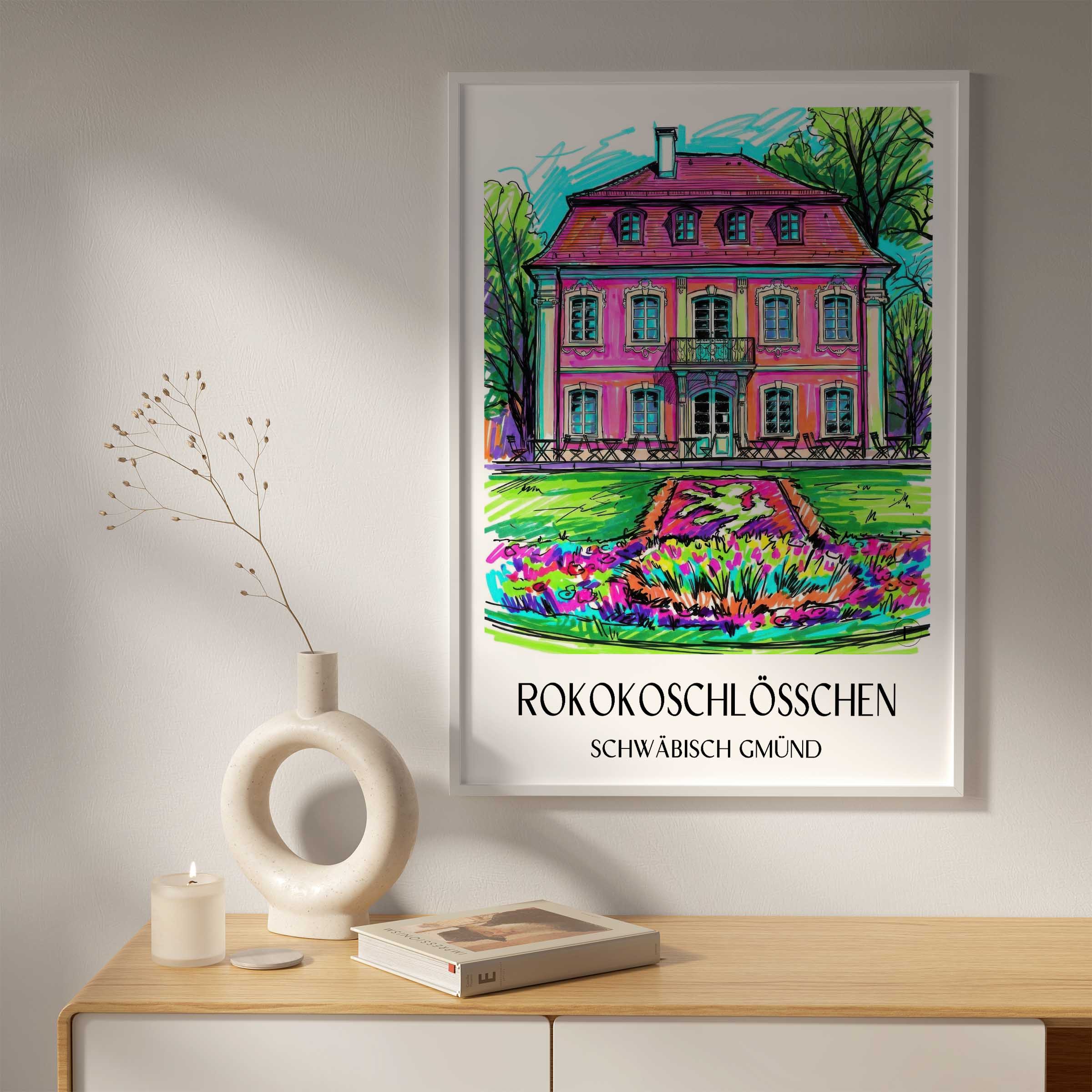 rokokoschlösschen-schwäbisch-gmünd-deutschland-poster-graffiti