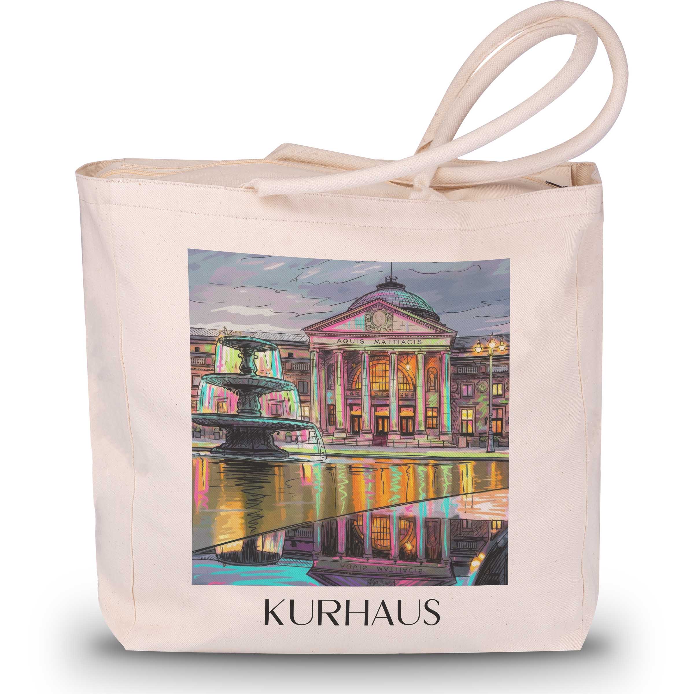 Kurhaus Shopping Tasche - Wiesbaden - Deutschland Tote Bag - Einkaufstasche im Tag Graffiti Stil