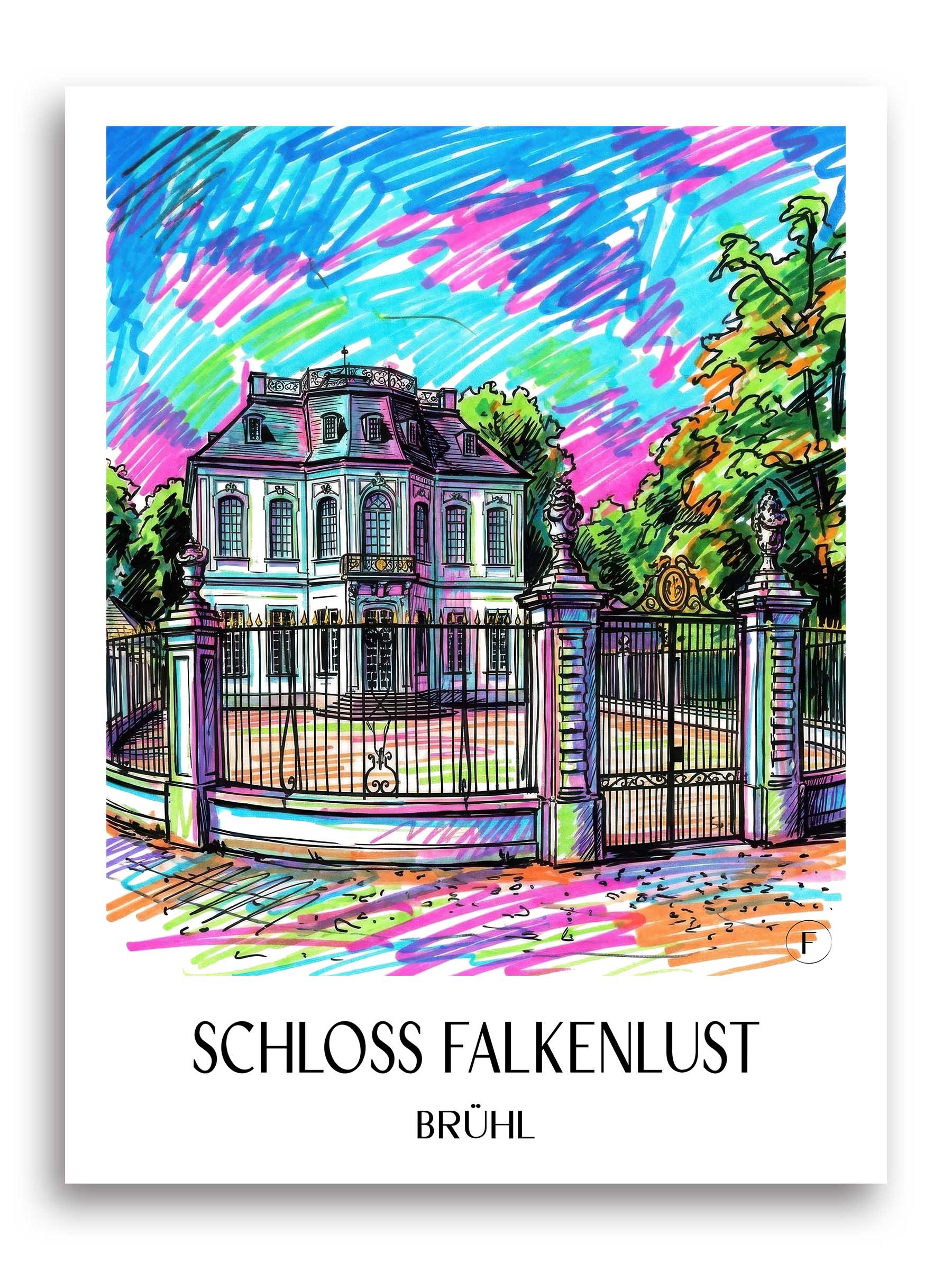 schloss-falkenlust-brühl-deutschland-poster-graffiti