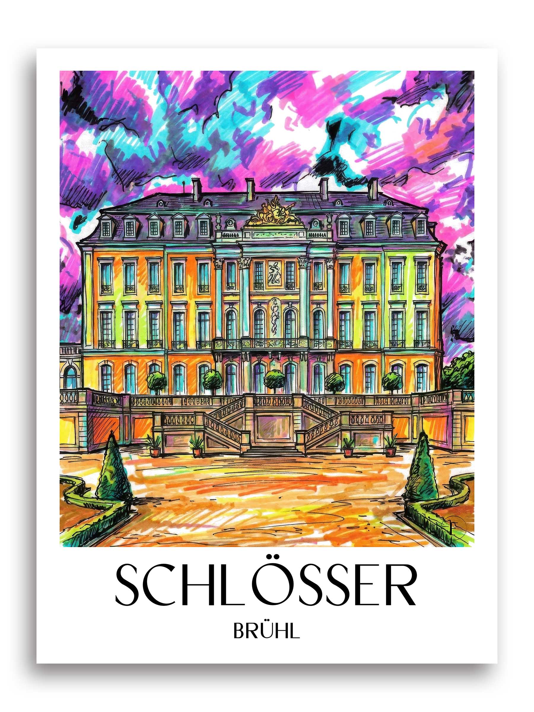 schlösser-brühl-deutschland-poster-graffiti