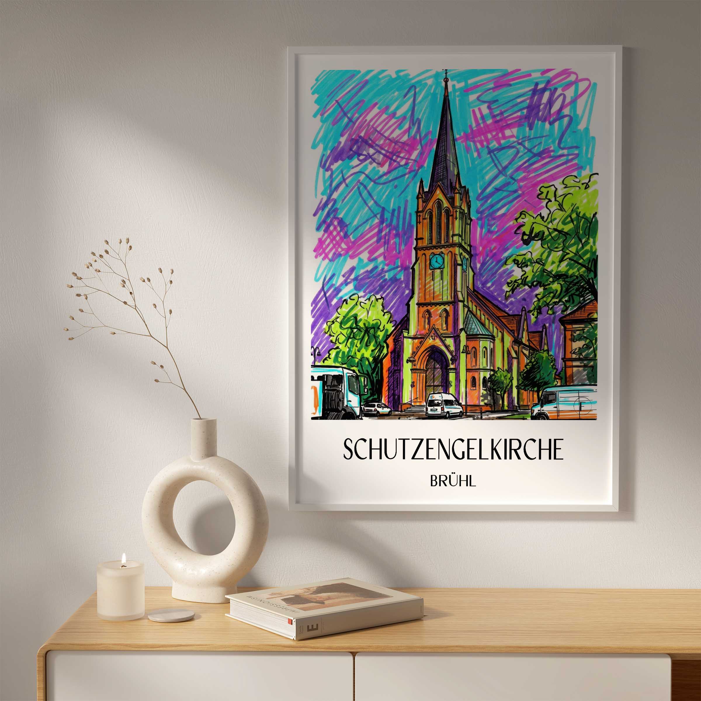 schutzengelkirche-brühl-deutschland-poster-graffiti