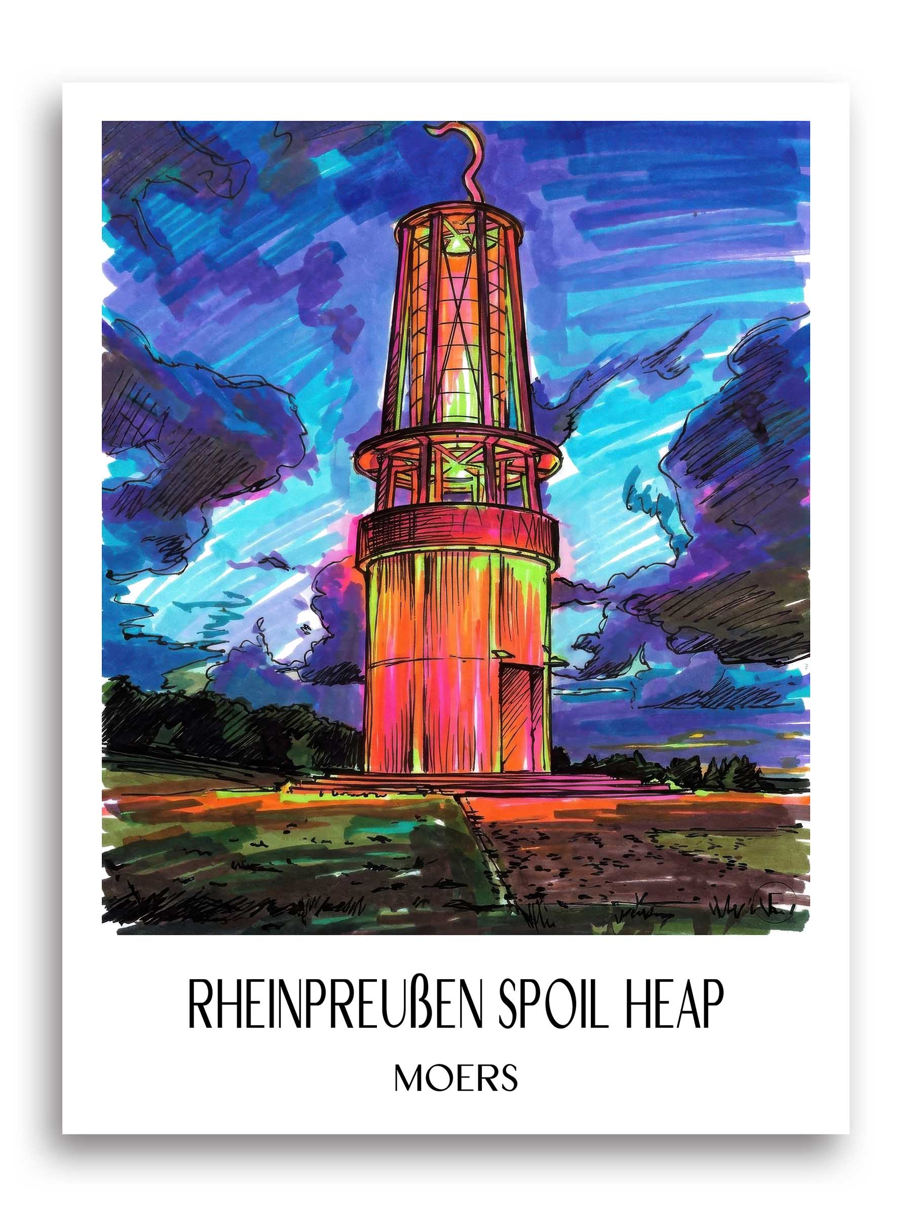 Halde Rheinpreußen Poster - Moers - Deutschland Kunstdruck - Tag Graffiti von A4 bis A1