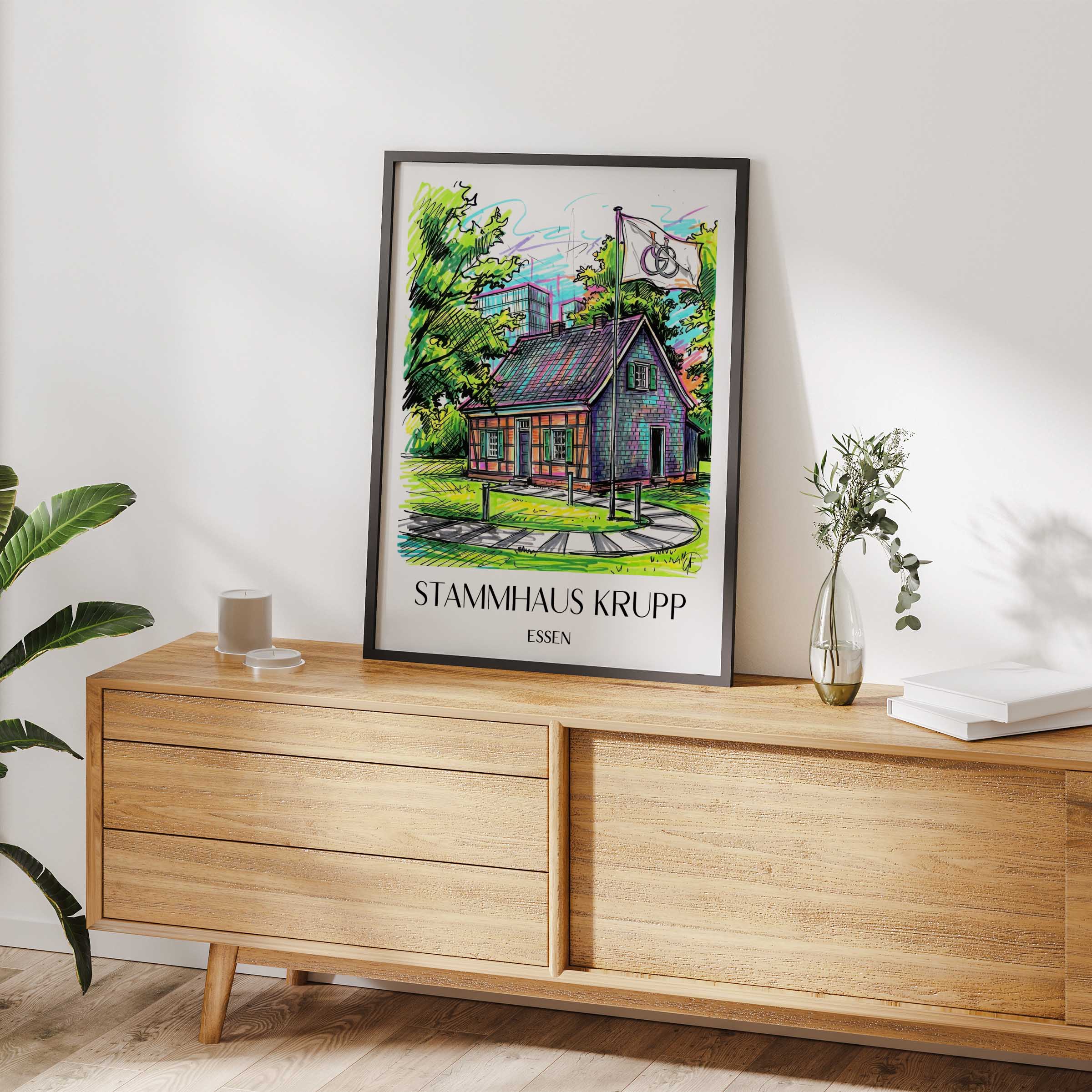 stammhaus-krupp-essen-deutschland-poster-graffiti