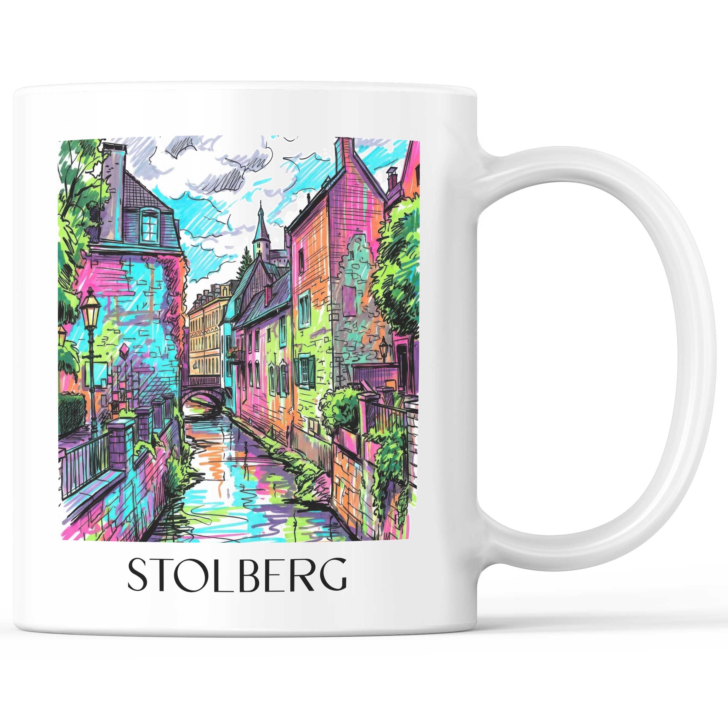 Stolberg Kaffeebecher - Rheinland - Deutschland Becher - Kaffeetasse im Tag Graffiti Stil