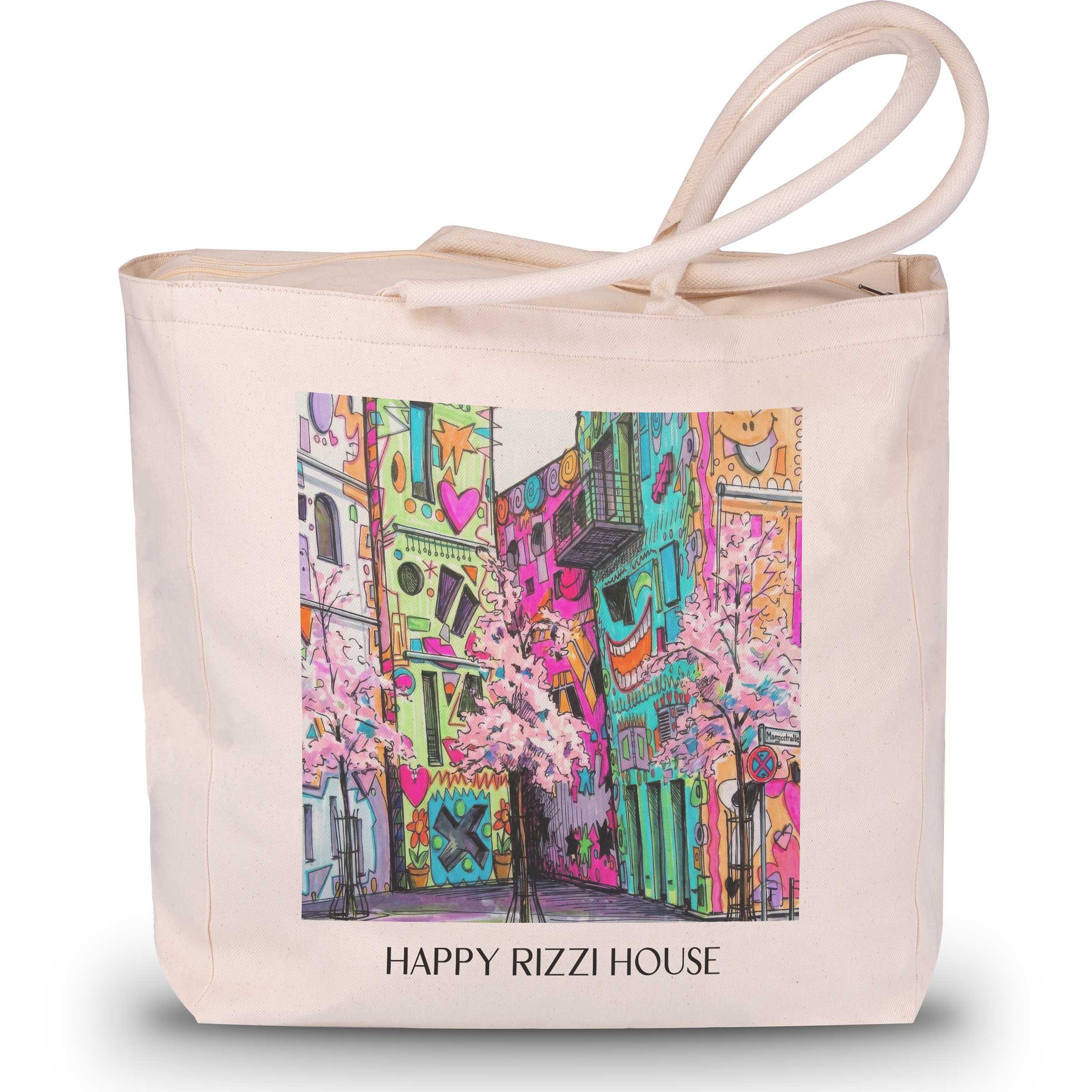 Happy Rizzi House Shopping Tasche - Braunschweig - Deutschland Tote Bag - Einkaufstasche im Tag Graffiti Stil