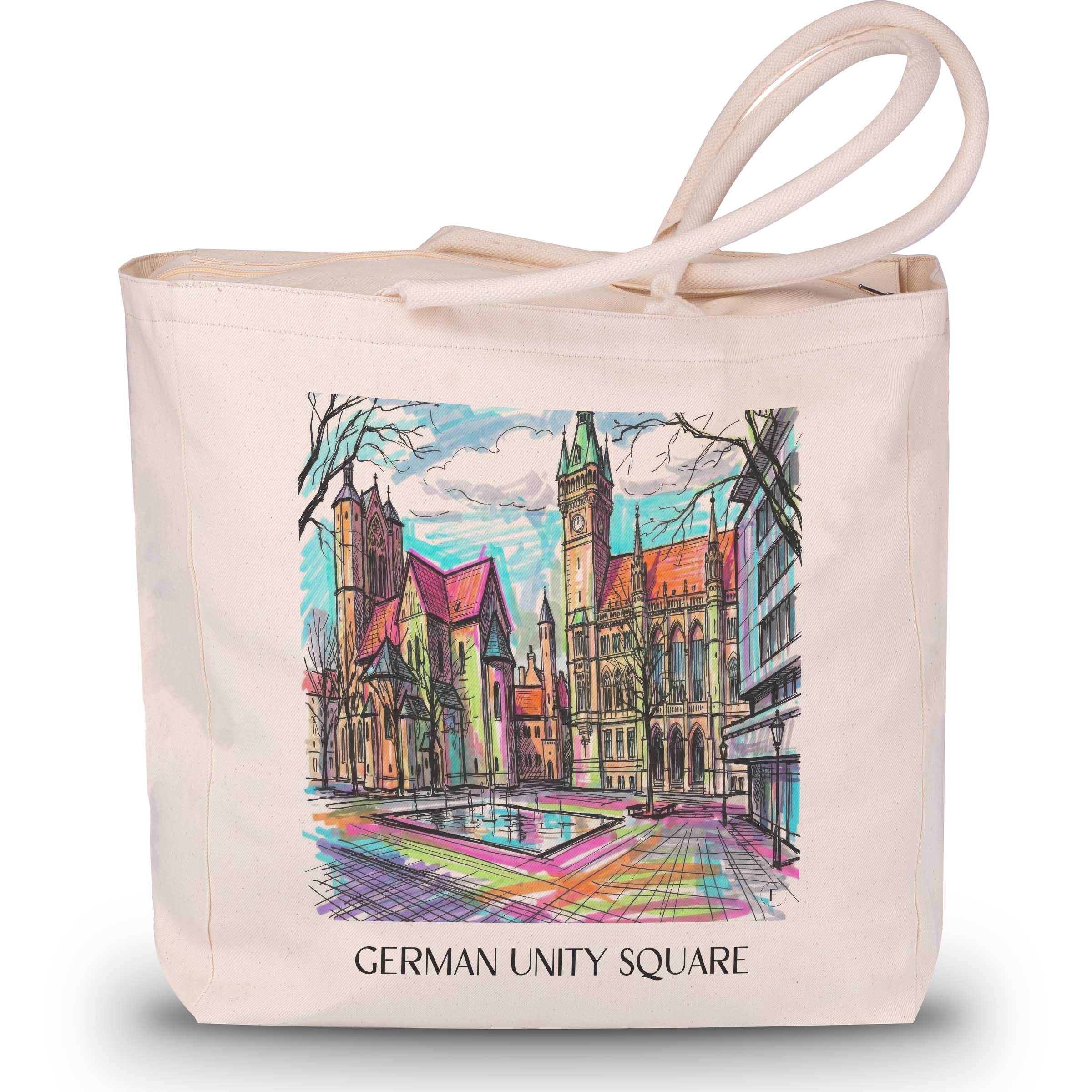 Platz der deutschen Einheit Shopping Tasche - Braunschweig - Deutschland Tote Bag - Einkaufstasche im Tag Graffiti Stil