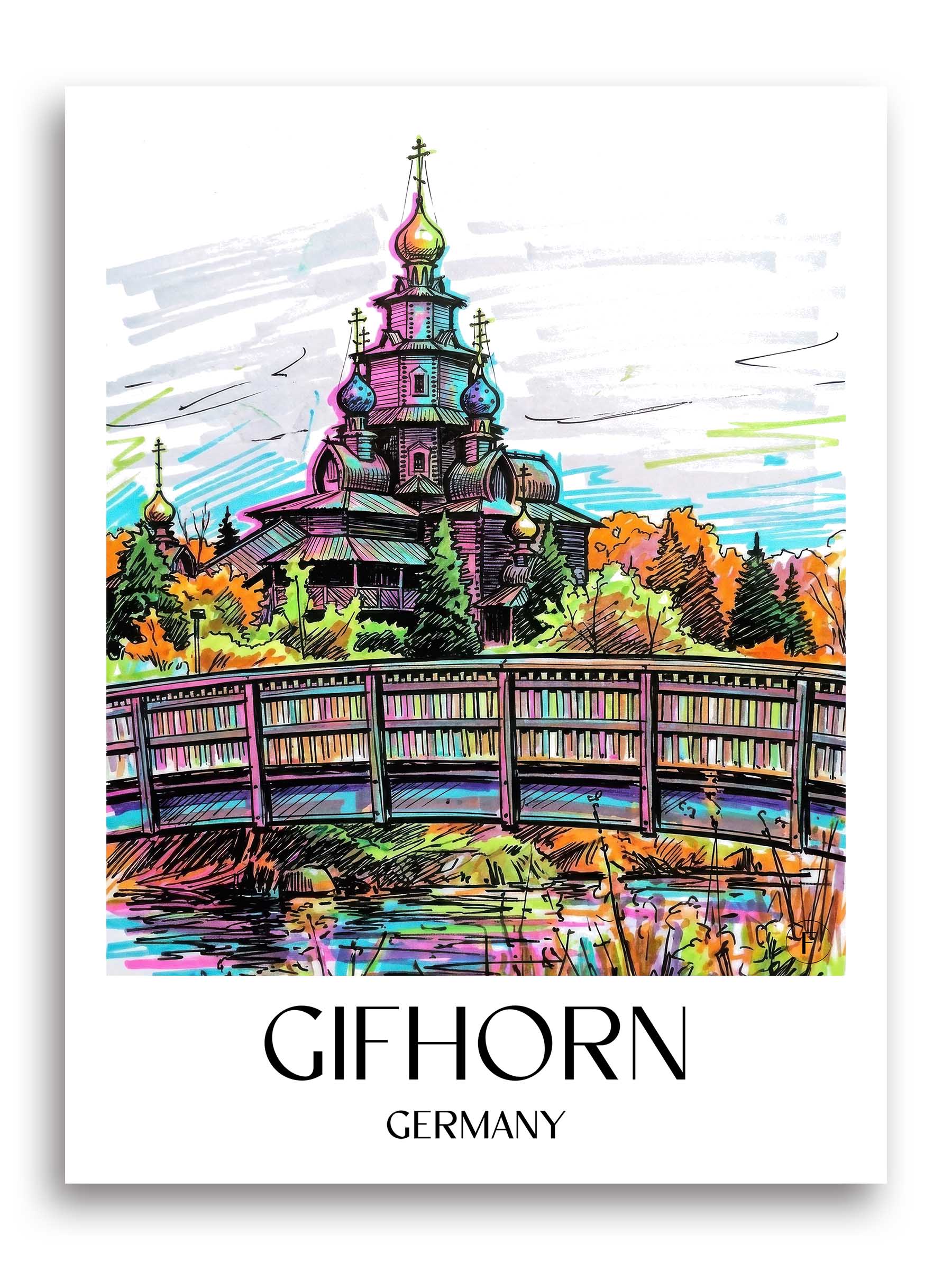 Gifhorn Poster - Niedersachsen - Deutschland Kunstdruck - Tag Graffiti von A4 bis A1