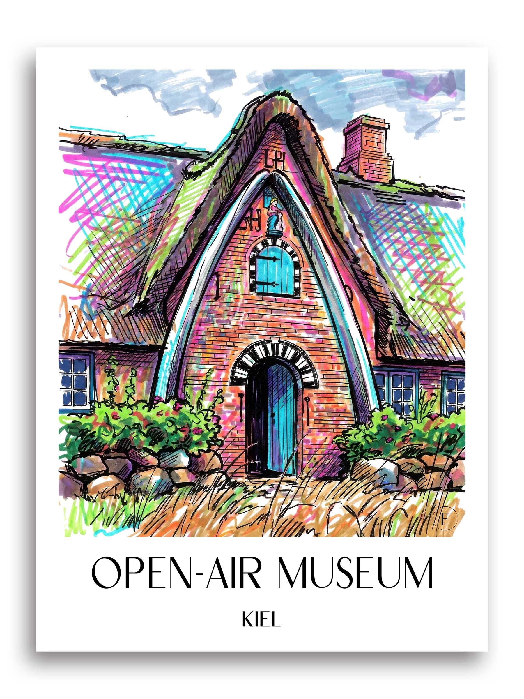 Freilichtmuseum Poster - Kiel - Deutschland Kunstdruck - Tag Graffiti von A4 bis A1