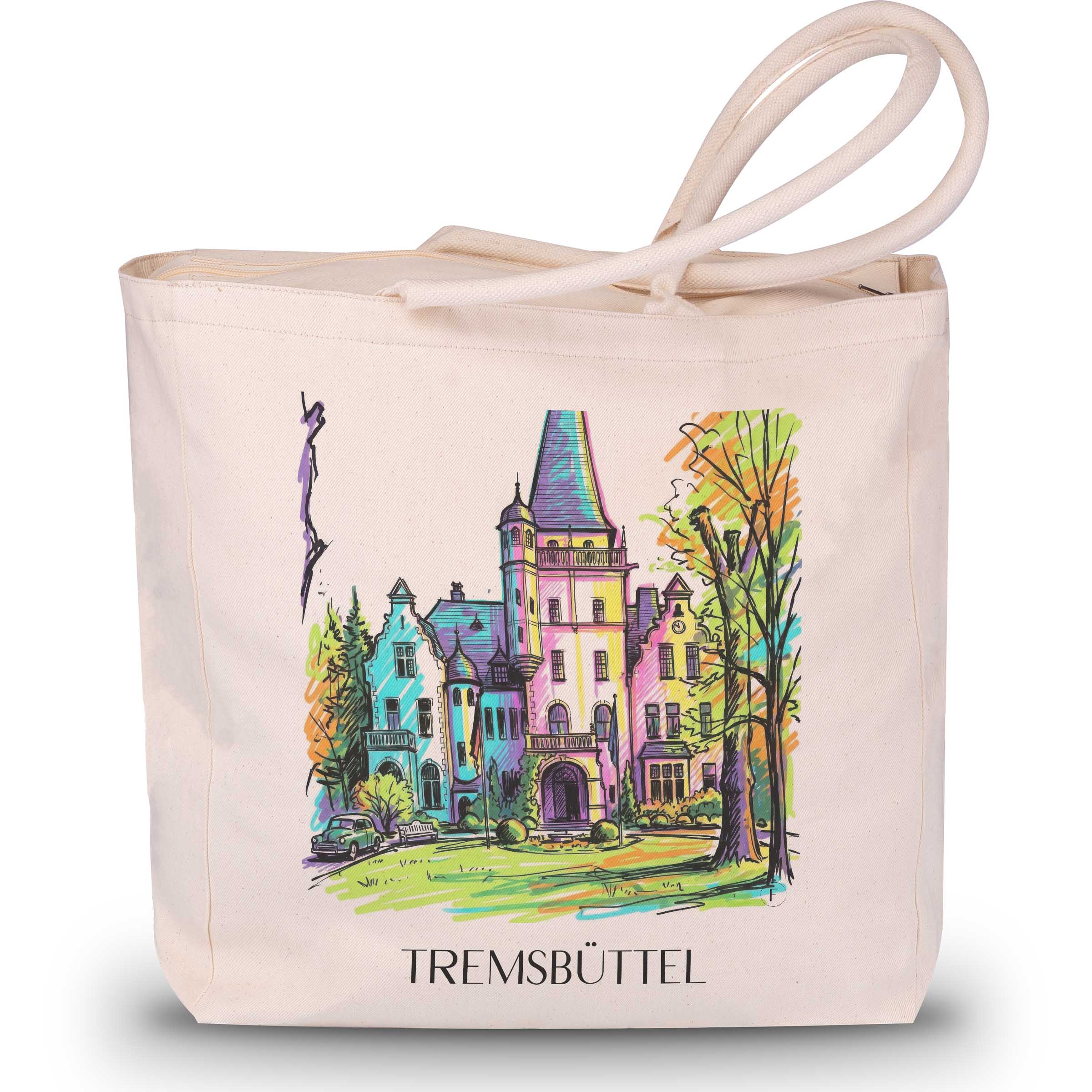 Tremsbüttel Shopping Tasche - Schleswig-Holstein - Deutschland Tote Bag - Einkaufstasche im Tag Graffiti Stil