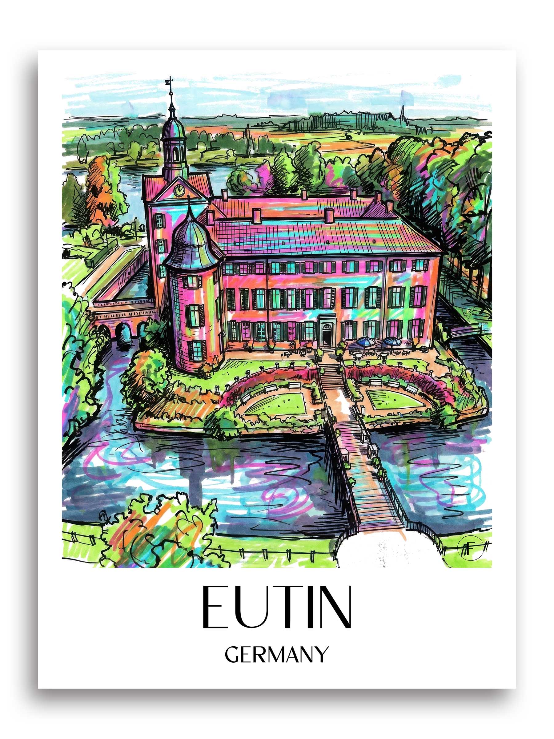 Eutin Poster - Schleswig-Holstein - Deutschland Kunstdruck - Tag Graffiti von A4 bis A1