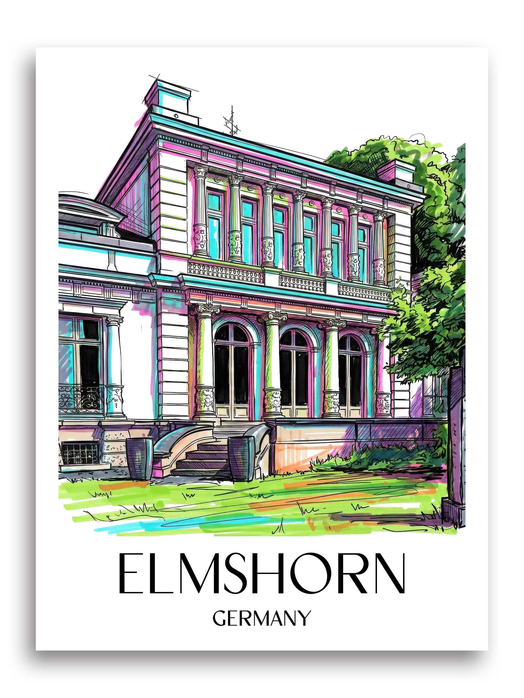 Elmshorn Poster - Schleswig-Holstein - Deutschland Kunstdruck - Tag Graffiti von A4 bis A1