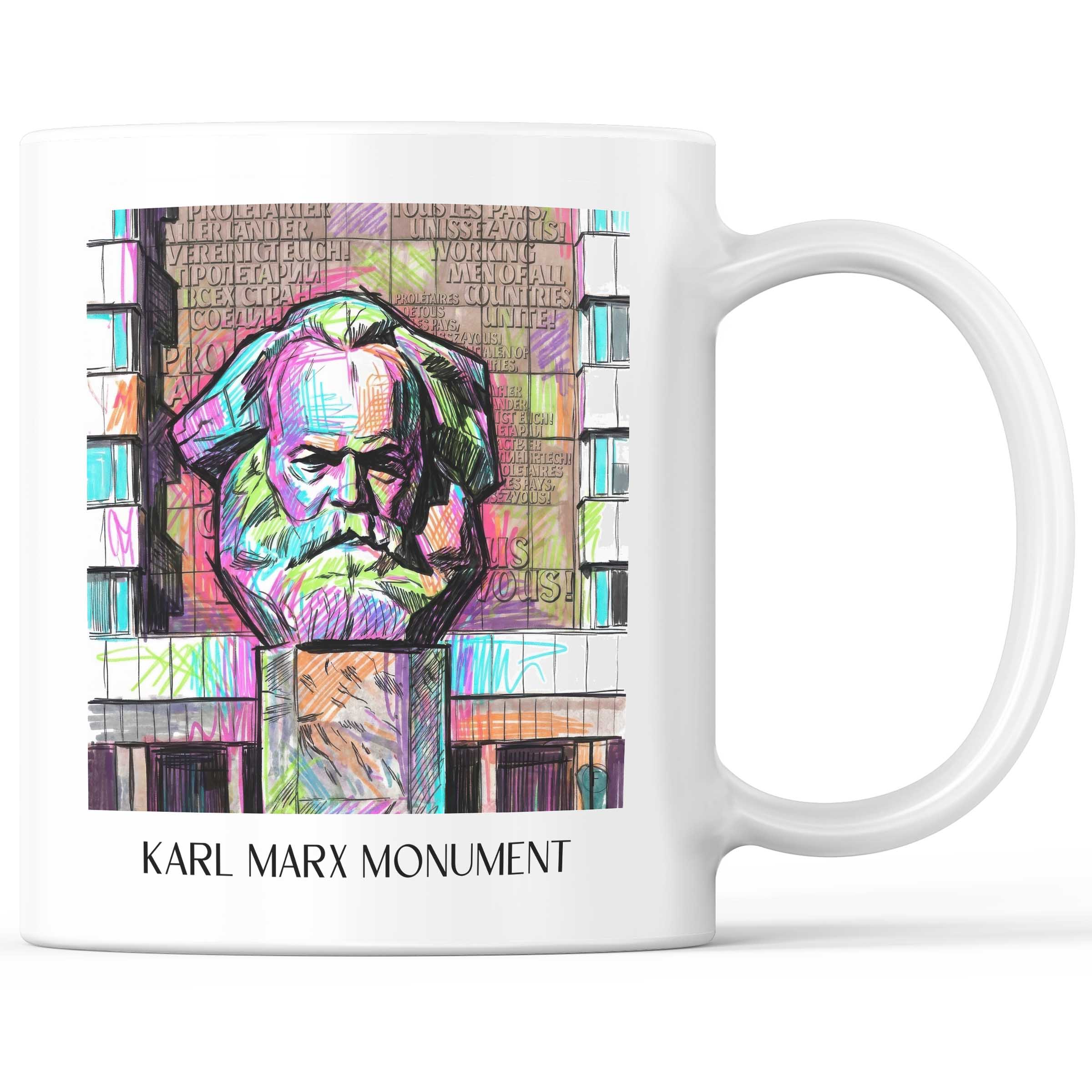 Karl-Marx-Monument Kaffeebecher - Chemnitz - Deutschland Becher - Kaffeetasse im Tag Graffiti Stil