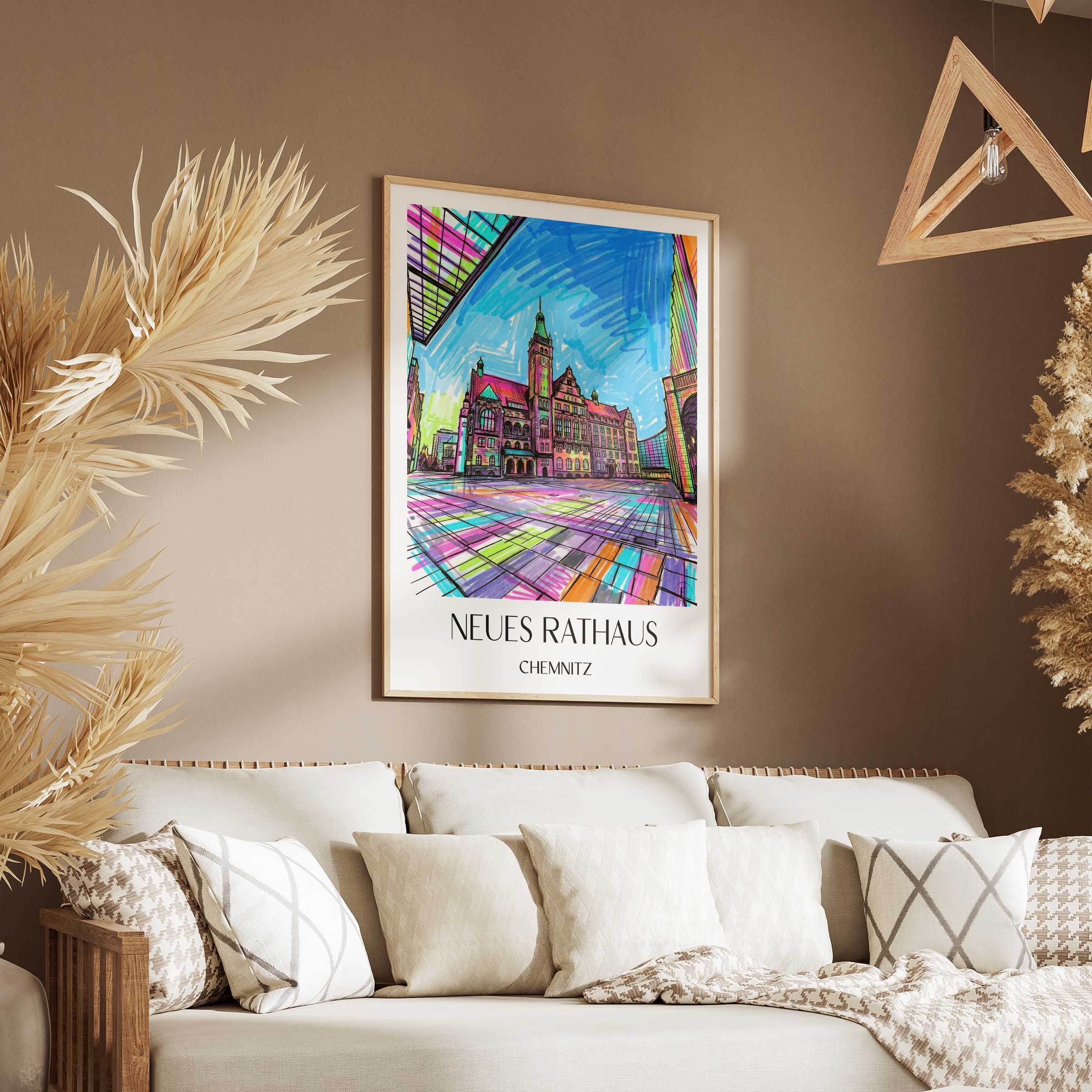 neues-rathaus-chemnitz-deutschland-poster-graffiti