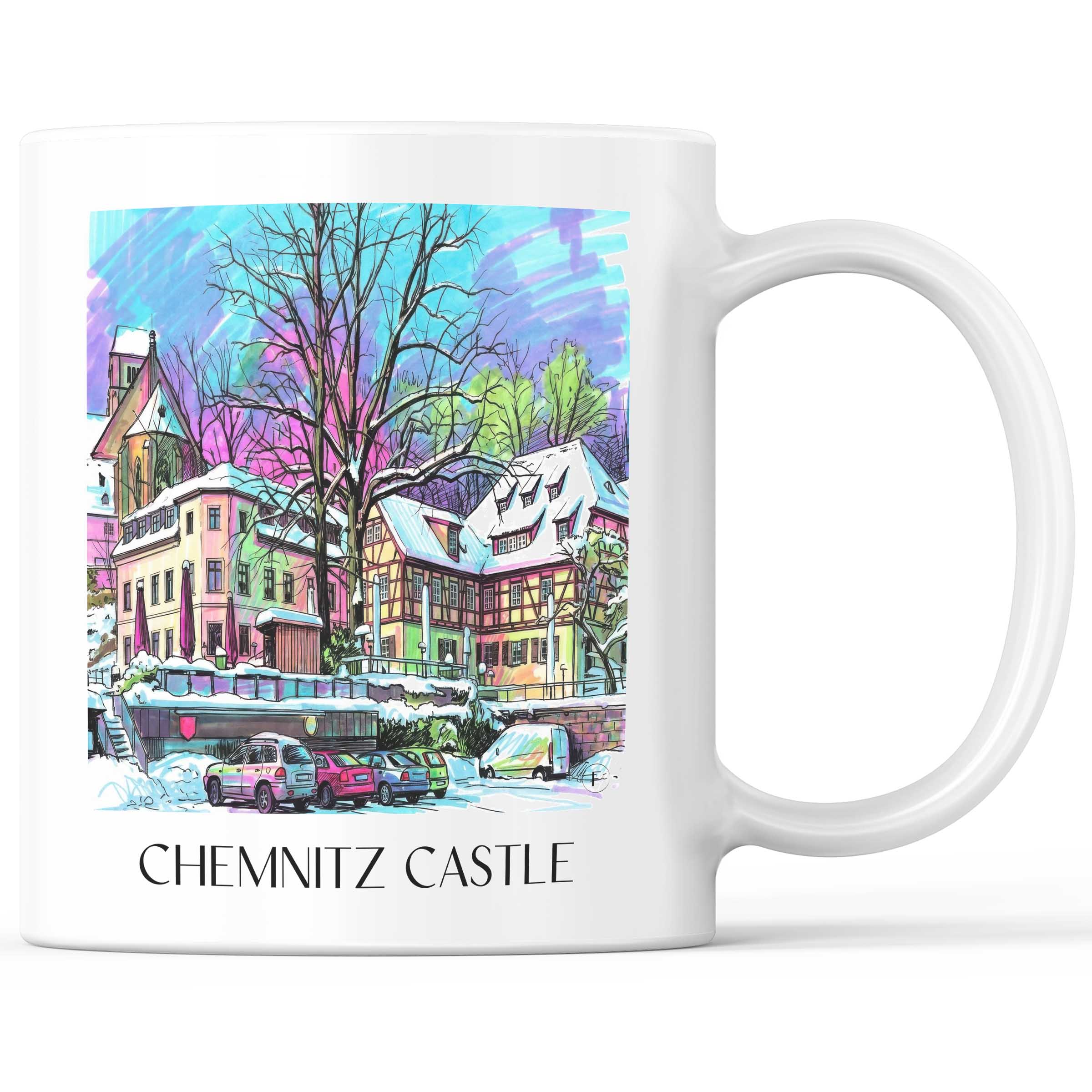 Schloßchemnitz Kaffeebecher - Chemnitz - Deutschland Becher - Kaffeetasse im Tag Graffiti Stil