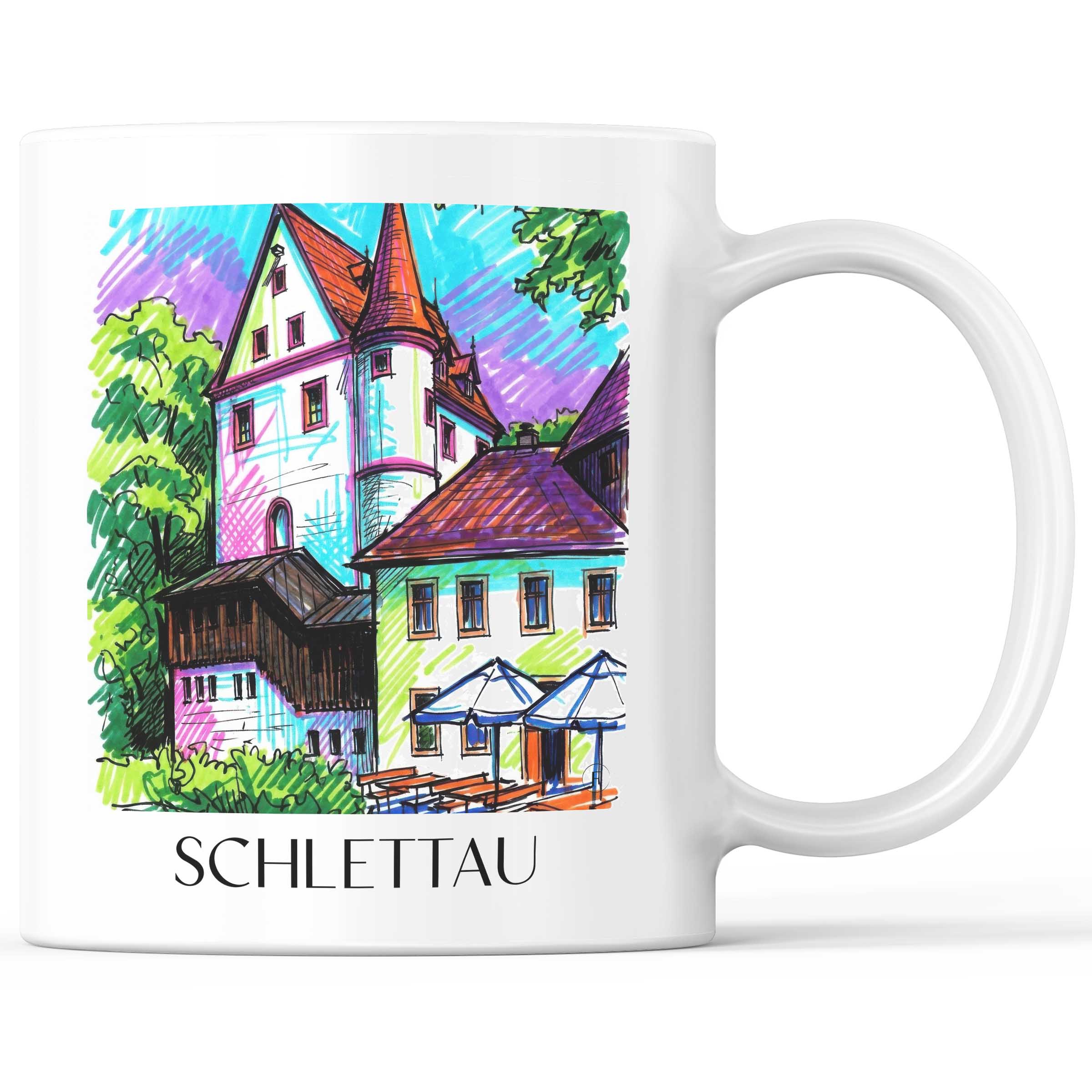 Schlettau Kaffeebecher - Erzgebirge - Deutschland Becher - Kaffeetasse im Tag Graffiti Stil