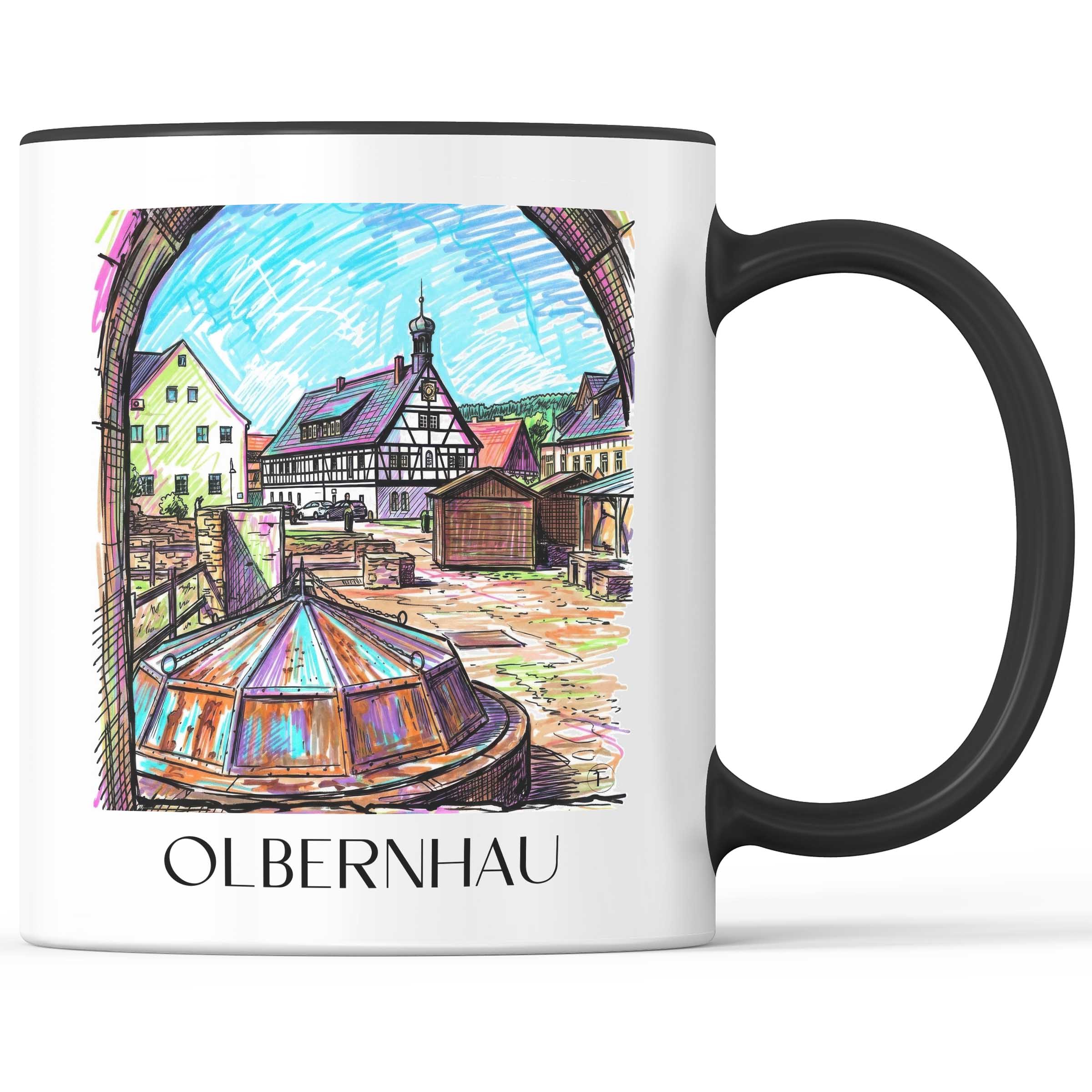Olbernhau Kaffeebecher - Erzgebirge - Deutschland Becher - Kaffeetasse im Tag Graffiti Stil