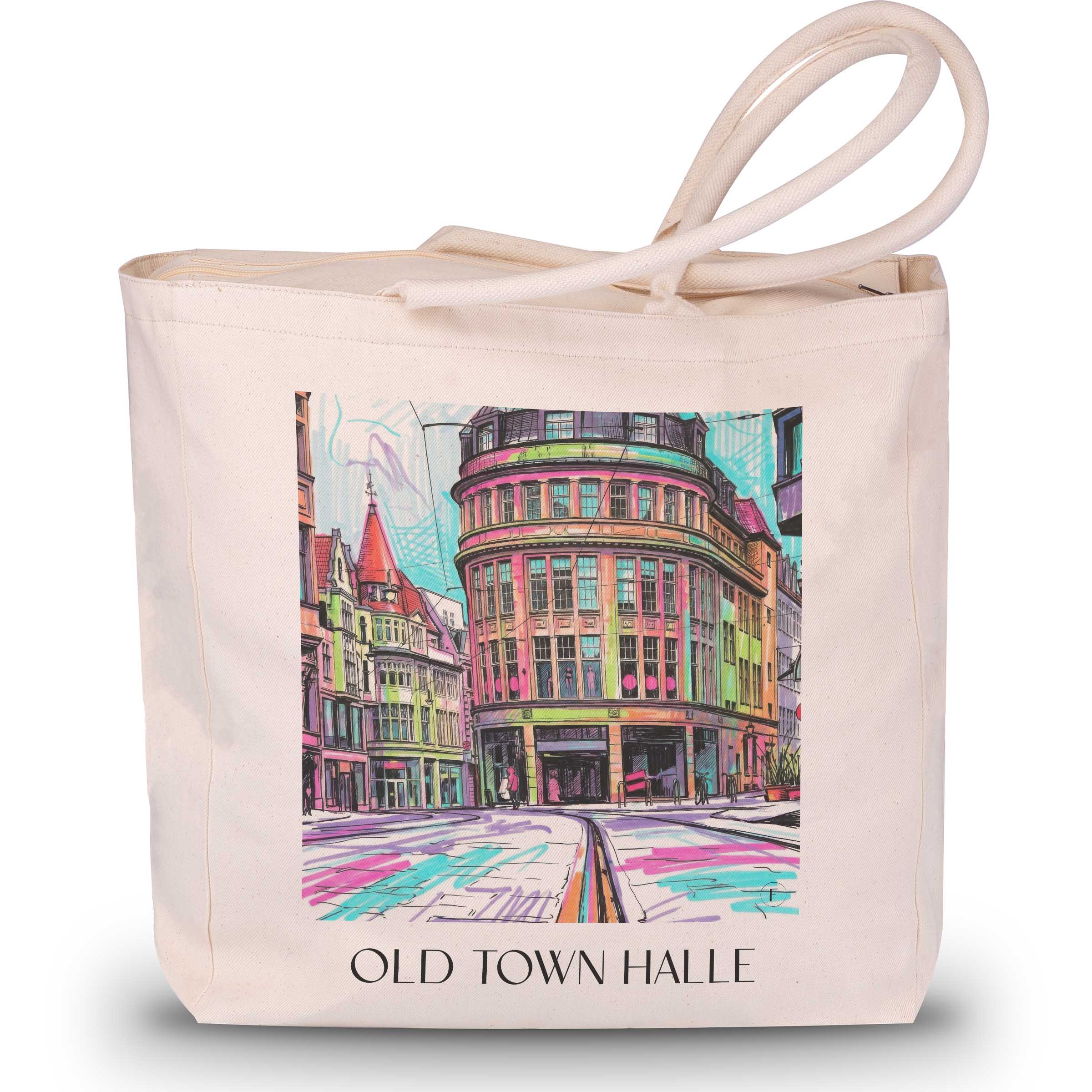 Altstadt Shopping Tasche - Halle - Deutschland Tote Bag - Einkaufstasche im Tag Graffiti Stil