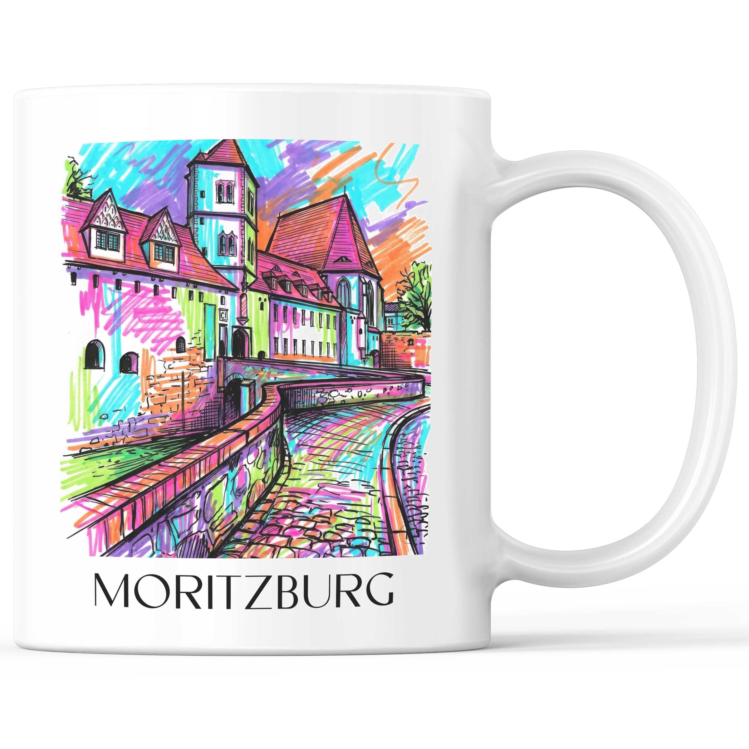 Moritzburg Kaffeebecher - Halle - Deutschland Becher - Kaffeetasse im Tag Graffiti Stil