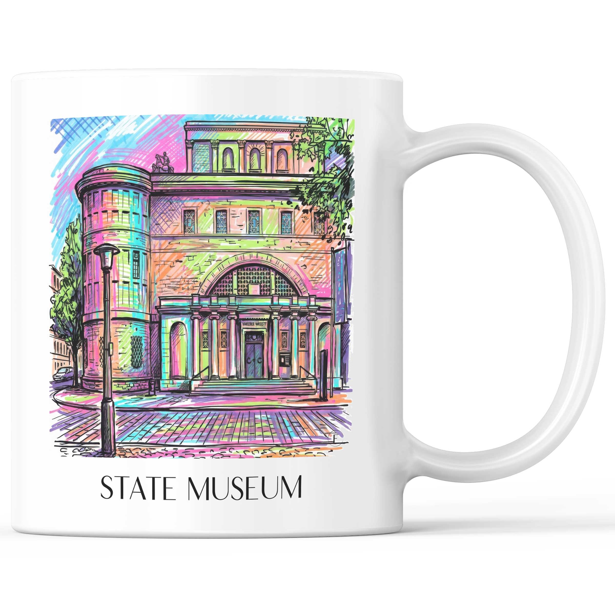 Landesmuseum Kaffeebecher - Halle - Deutschland Becher - Kaffeetasse im Tag Graffiti Stil