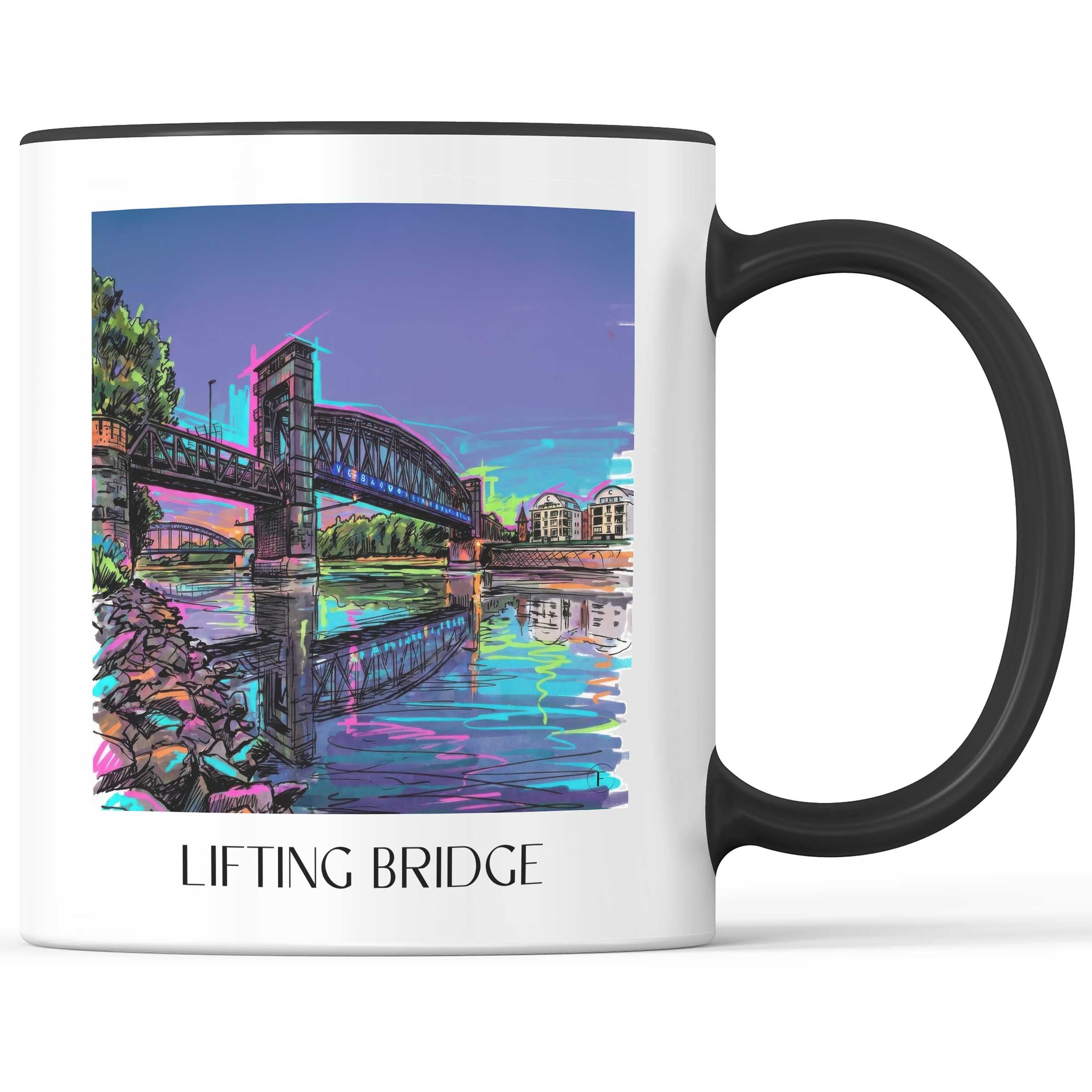 Hubbrücke Kaffeebecher - Magdeburg - Deutschland Becher - Kaffeetasse im Tag Graffiti Stil