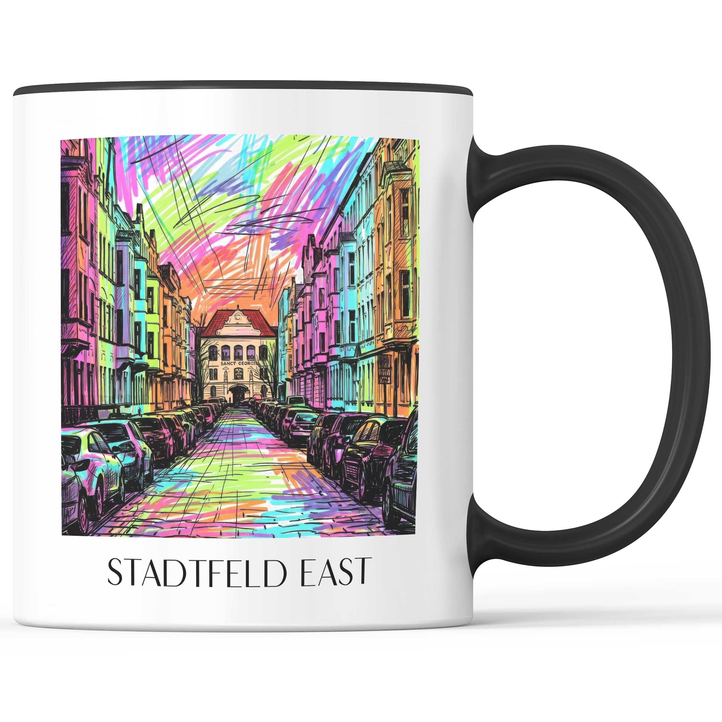 Stadtfeld Ost Kaffeebecher - Magdeburg - Deutschland Becher - Kaffeetasse im Tag Graffiti Stil