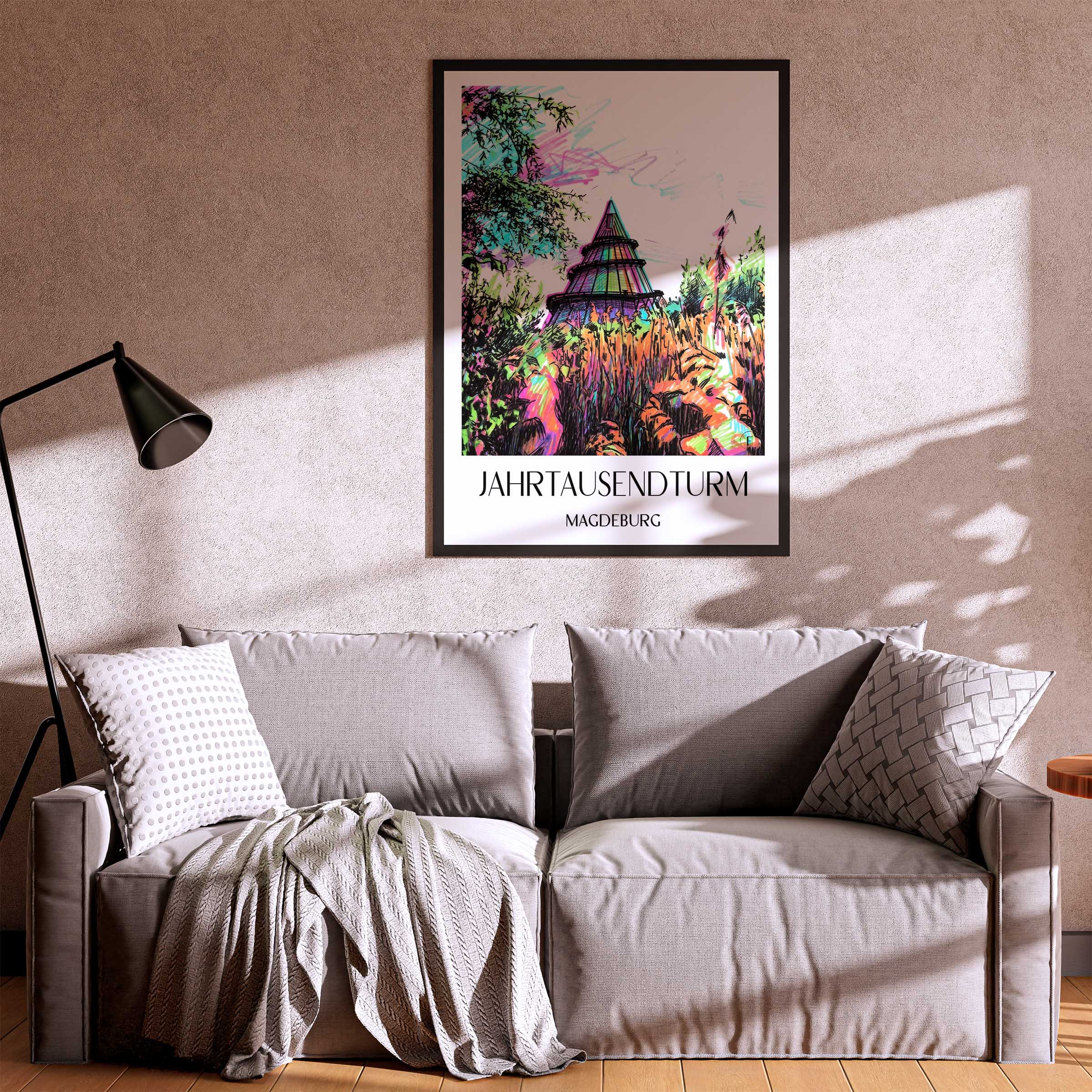 jahrtausendturm-magdeburg-deutschland-poster-graffiti