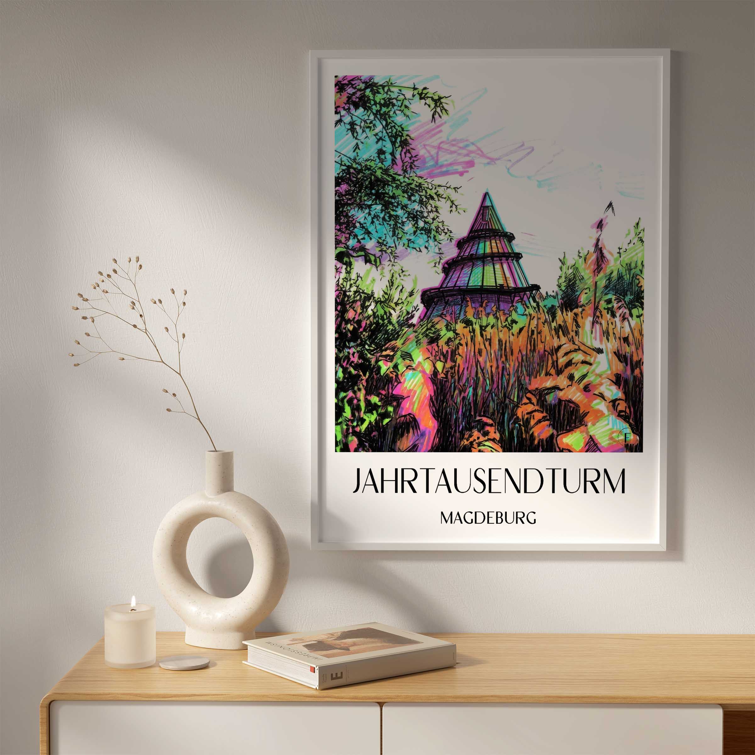 jahrtausendturm-magdeburg-deutschland-poster-graffiti