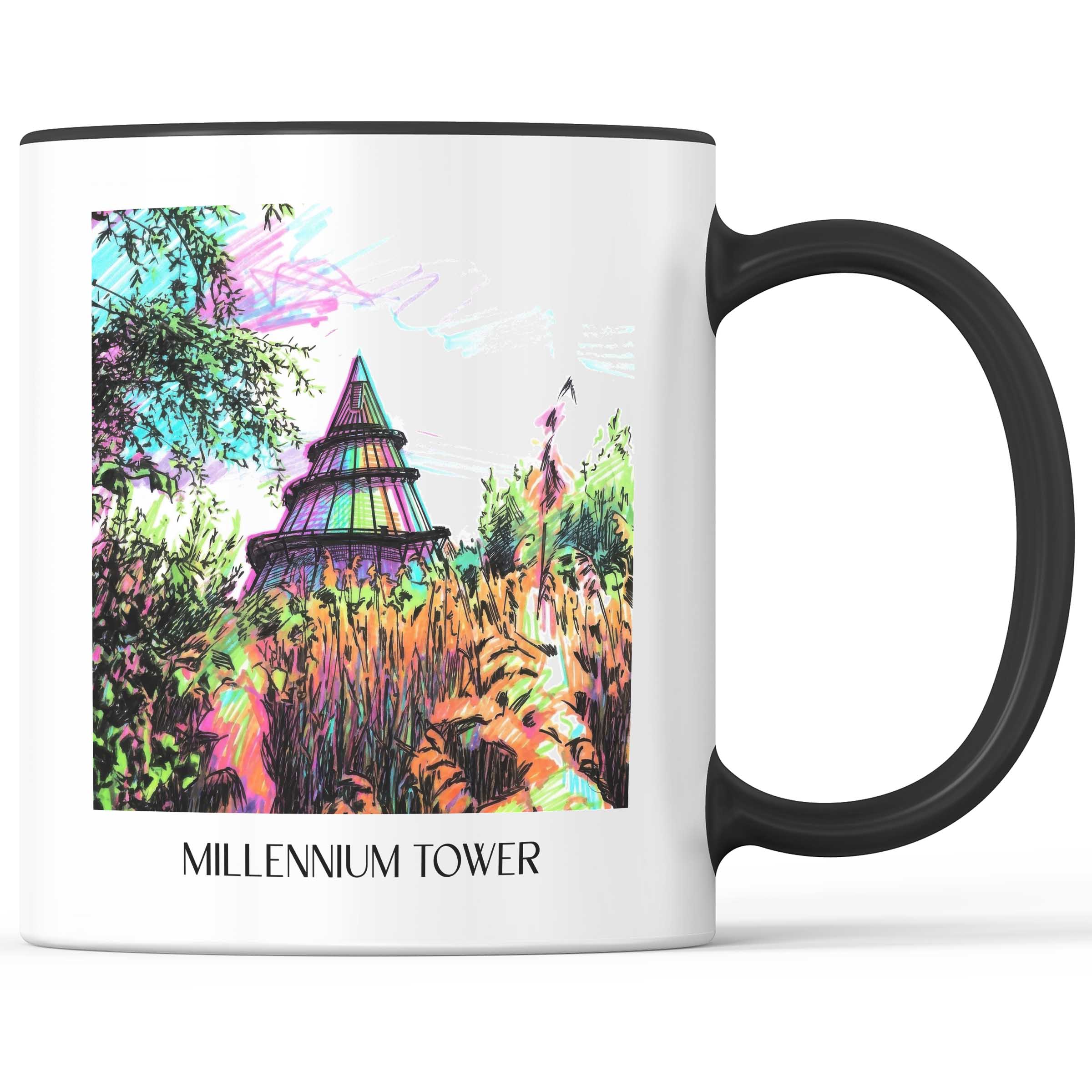 Jahrtausendturm Kaffeebecher - Magdeburg - Deutschland Becher - Kaffeetasse im Tag Graffiti Stil
