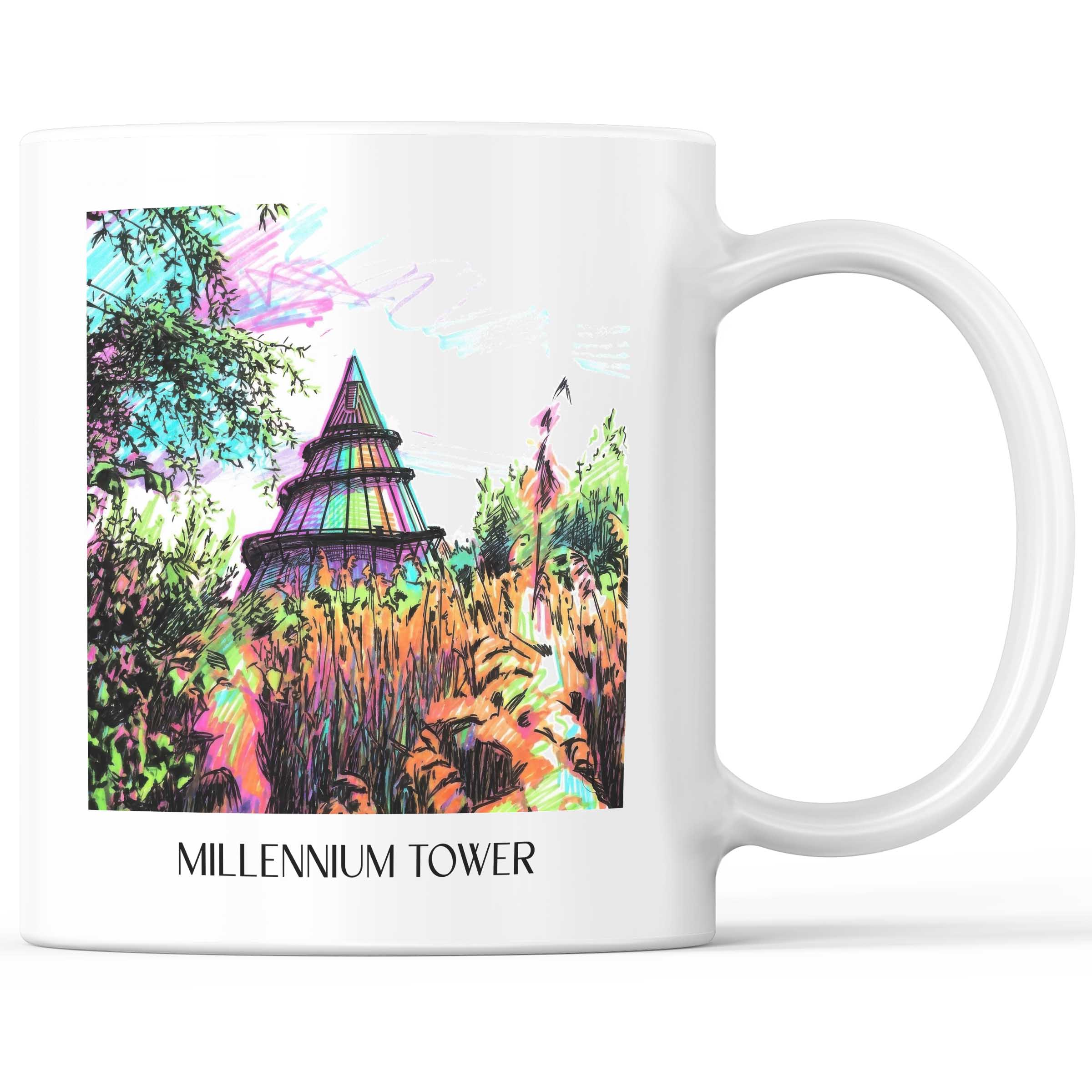 Jahrtausendturm Kaffeebecher - Magdeburg - Deutschland Becher - Kaffeetasse im Tag Graffiti Stil