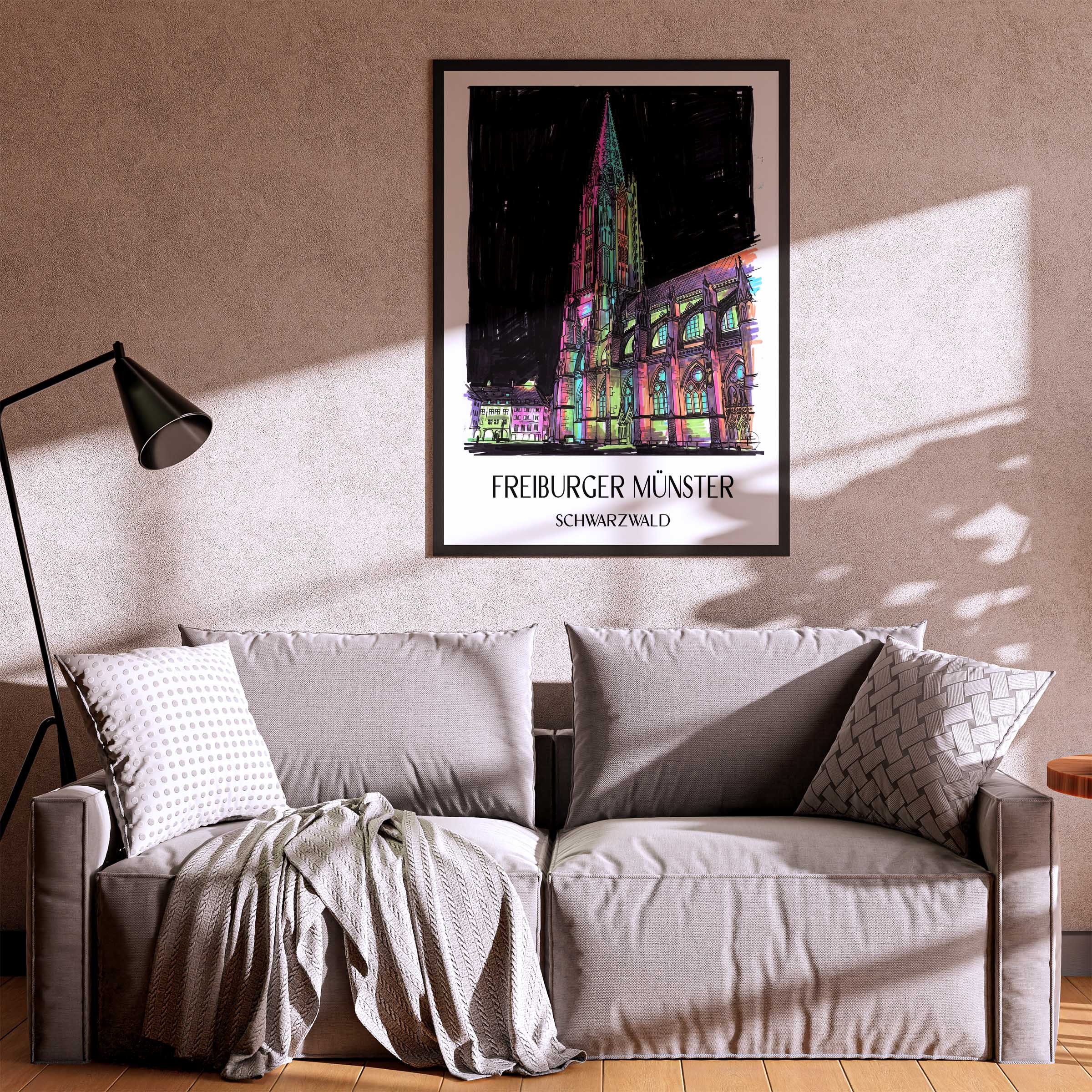 freiburger-münster-schwarzwald-deutschland-poster-graffiti