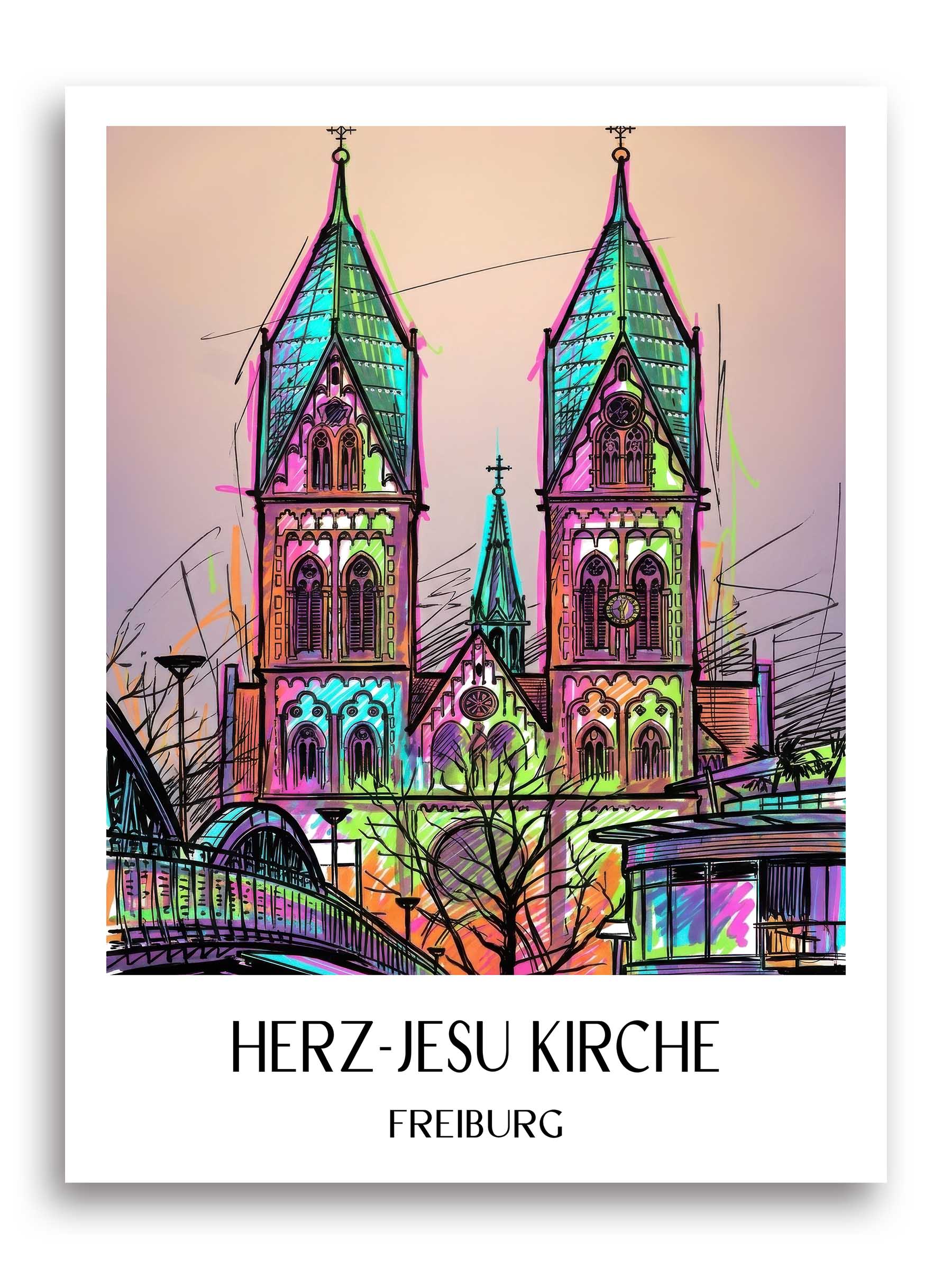 herz-jesu-kirche-freiburg-deutschland-poster-graffiti