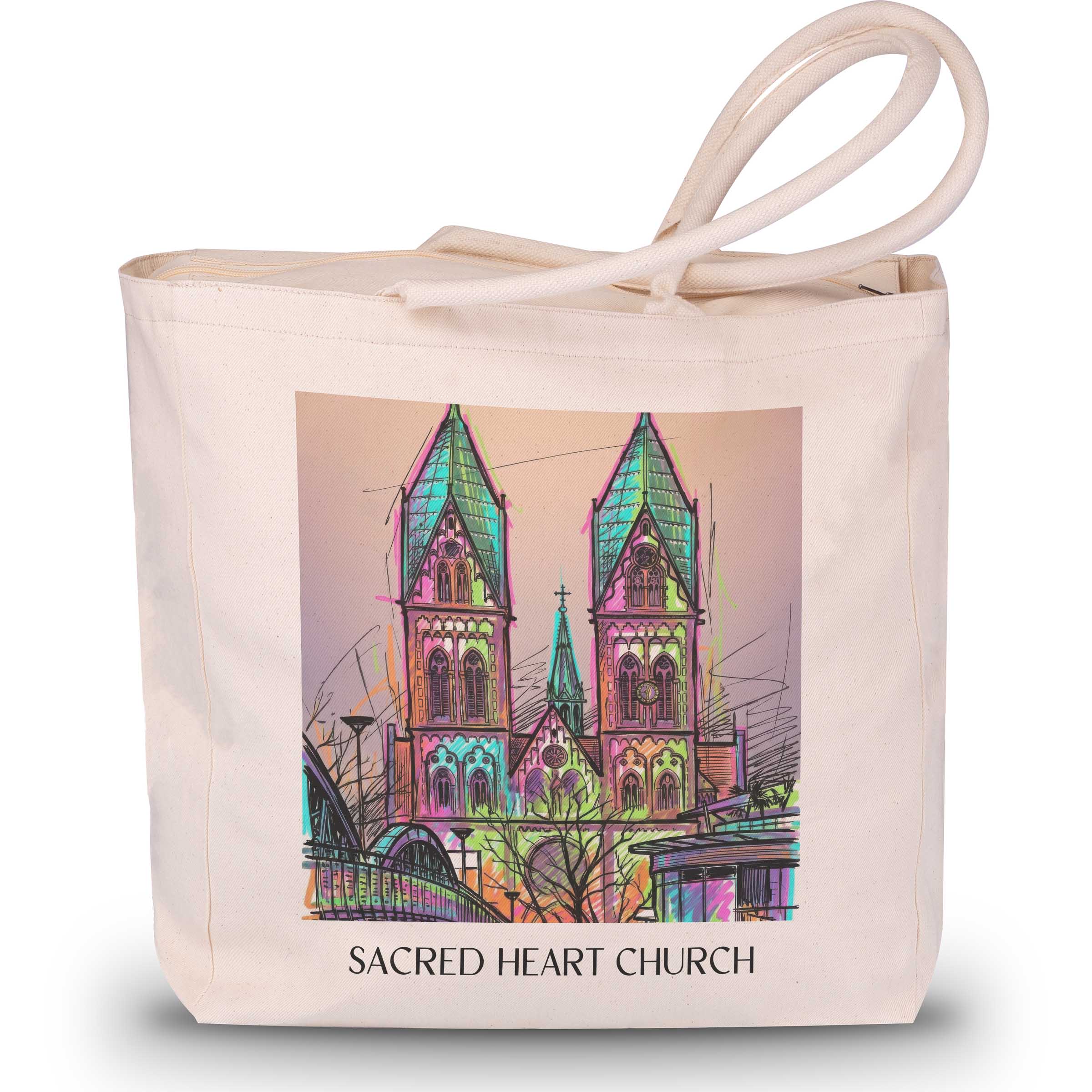 Herz-Jesu Kirche Shopping Tasche - Freiburg - Deutschland Tote Bag - Einkaufstasche im Tag Graffiti Stil