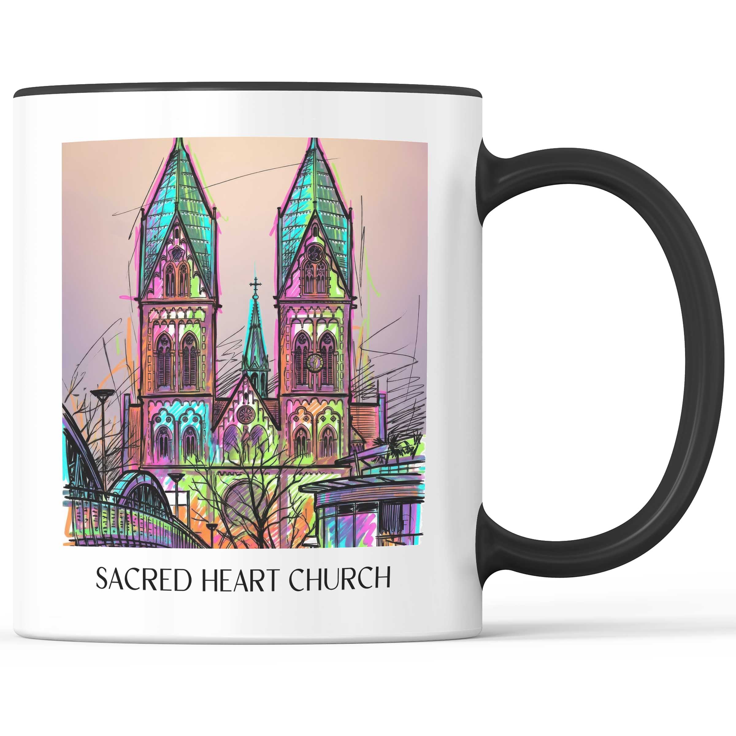 Herz-Jesu Kirche Kaffeebecher - Freiburg - Deutschland Becher - Kaffeetasse im Tag Graffiti Stil