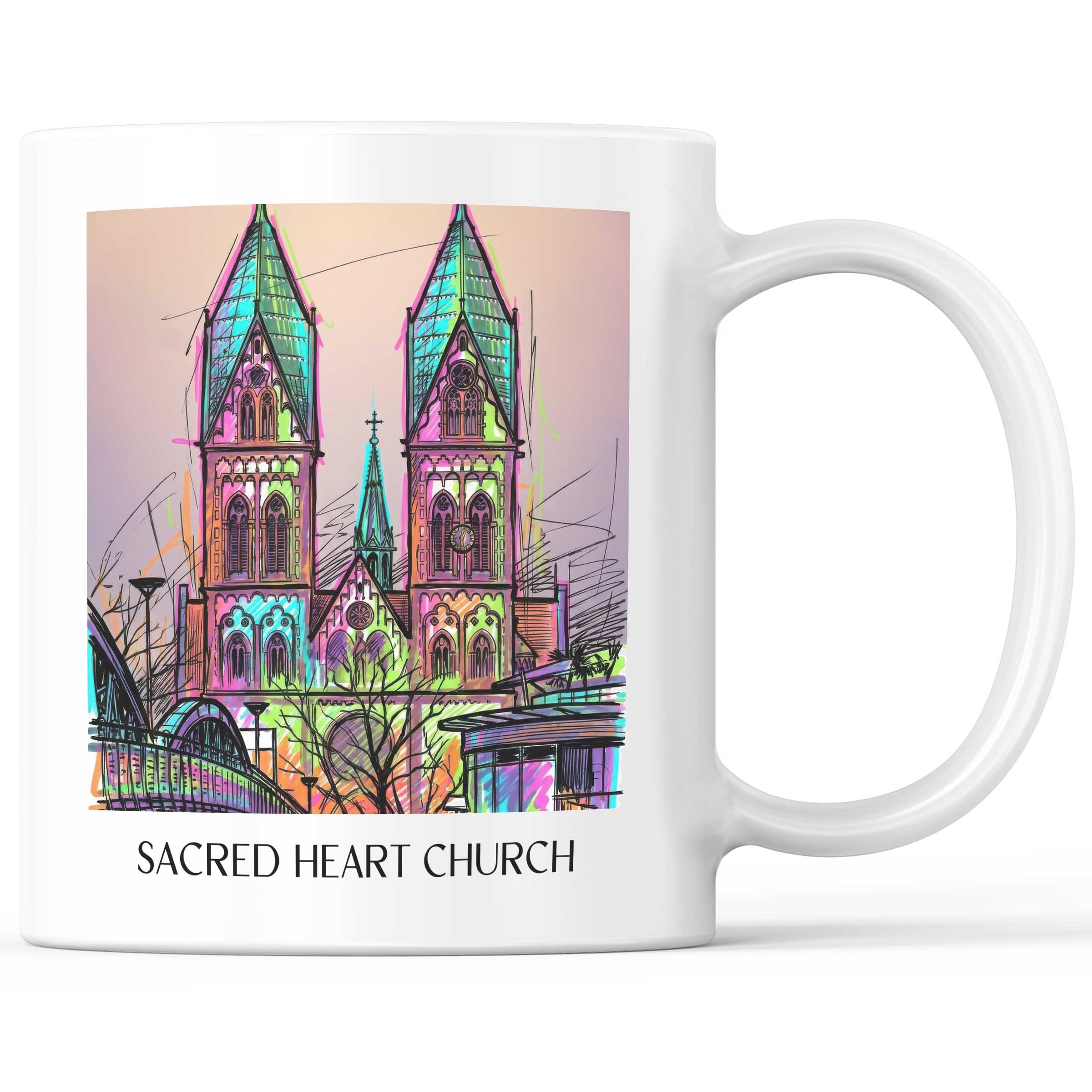 Herz-Jesu Kirche Kaffeebecher - Freiburg - Deutschland Becher - Kaffeetasse im Tag Graffiti Stil