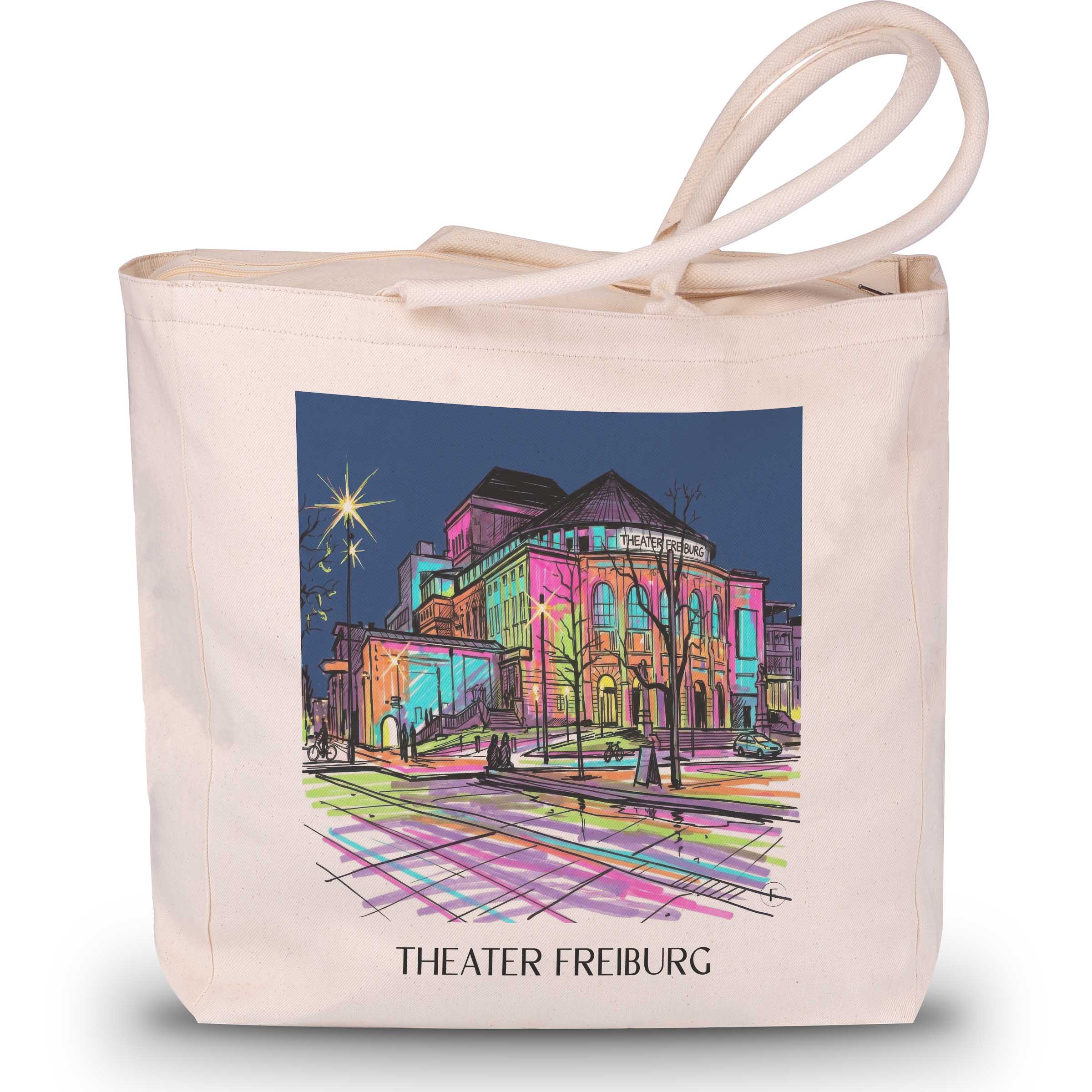 Theater Shopping Tasche - Freiburg - Deutschland Tote Bag - Einkaufstasche im Tag Graffiti Stil