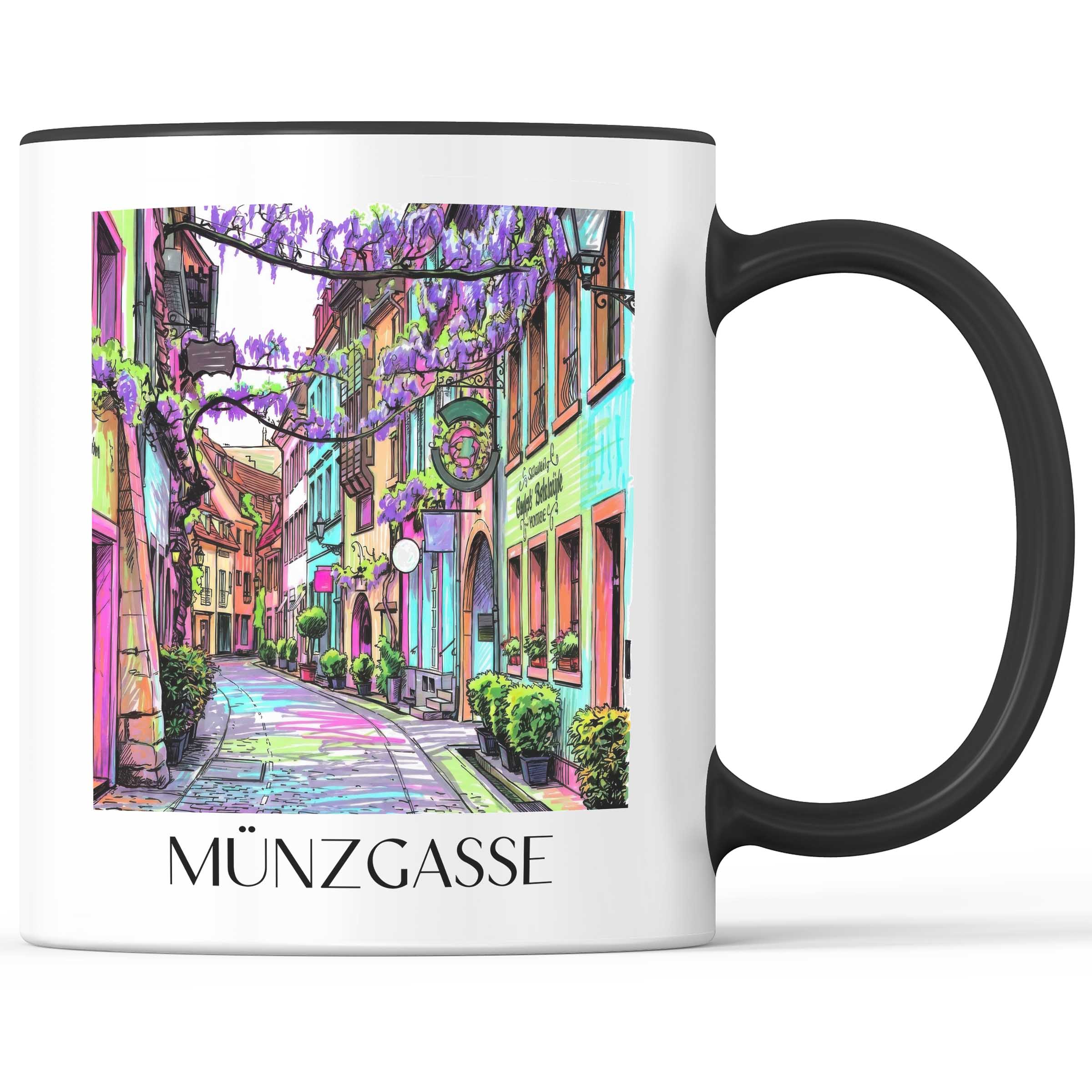 Münzgasse Kaffeebecher - Freiburg - Deutschland Becher - Kaffeetasse im Tag Graffiti Stil