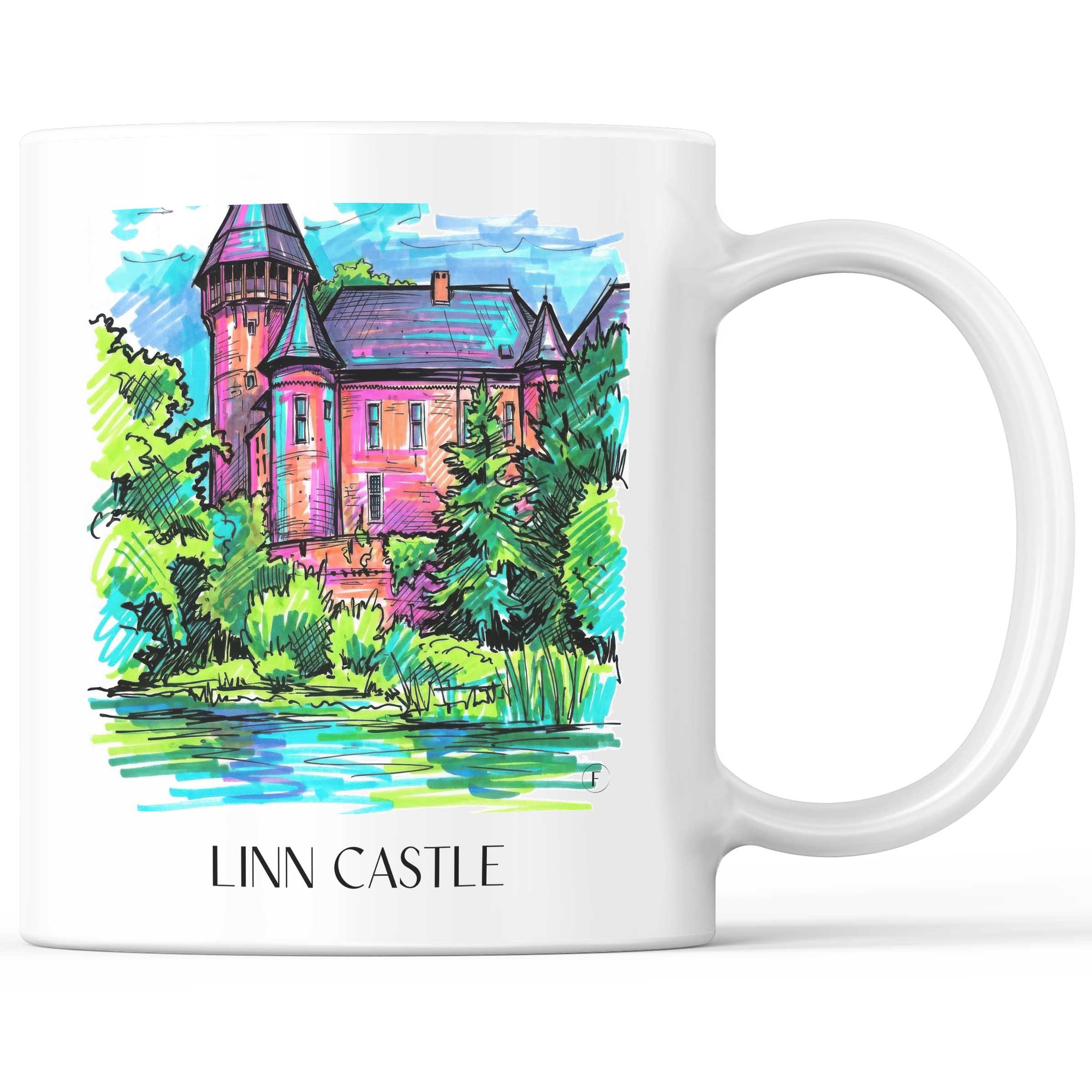 Burg Linn Kaffeebecher - Krefeld - Deutschland Becher - Kaffeetasse im Tag Graffiti Stil