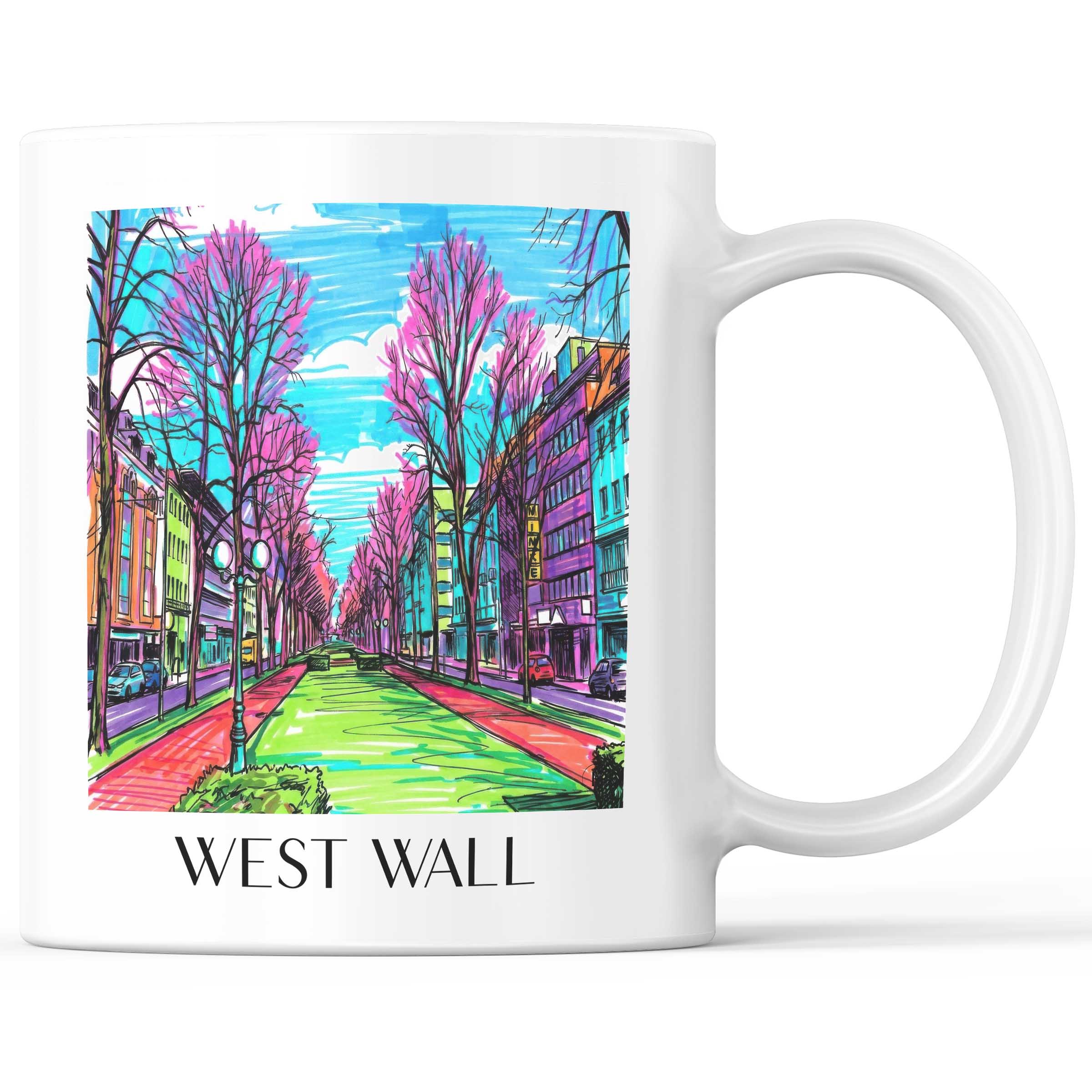 Westwall Kaffeebecher - Krefeld - Deutschland Becher - Kaffeetasse im Tag Graffiti Stil