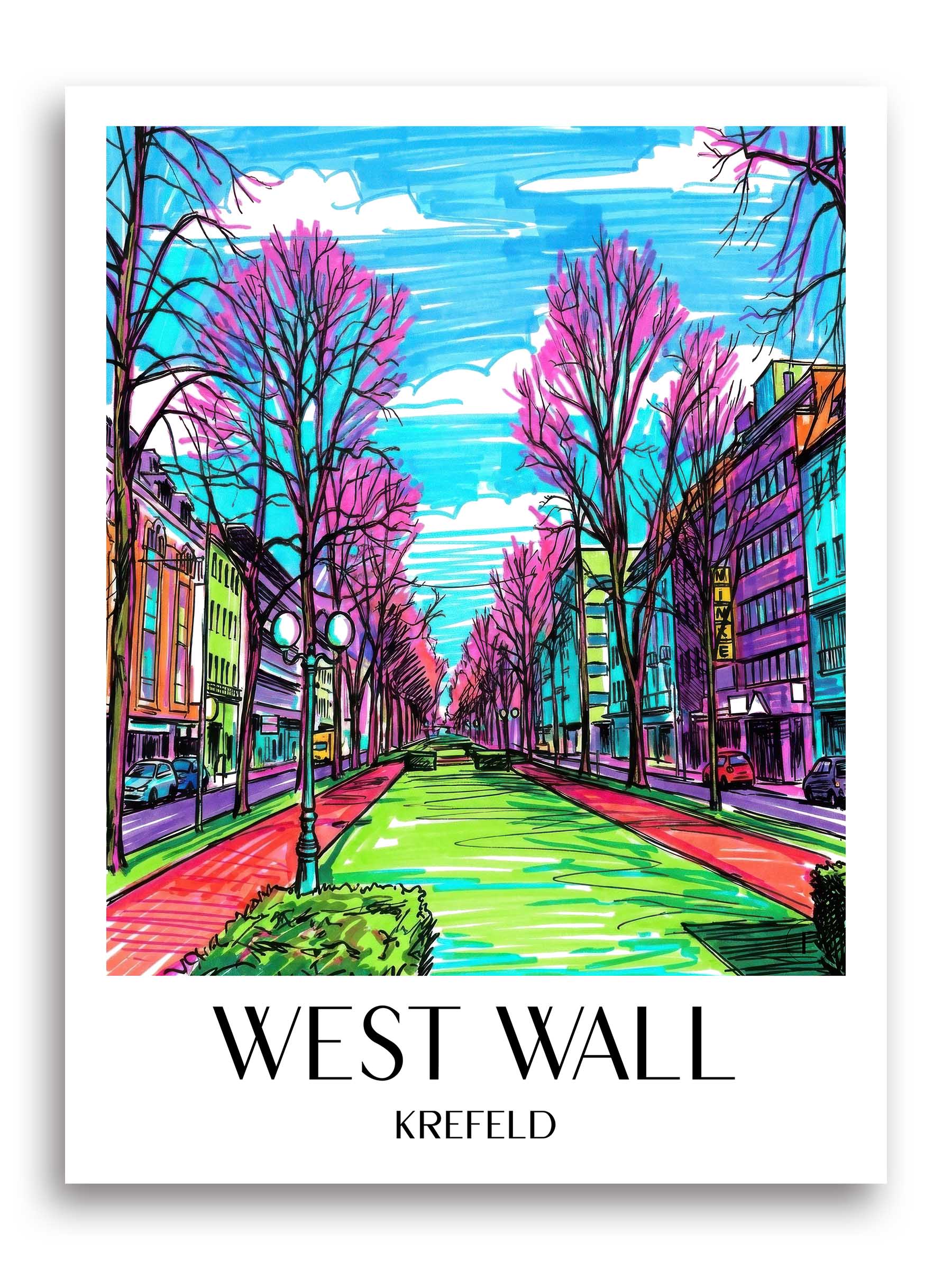 Westwall Poster - Krefeld - Deutschland Kunstdruck - Tag Graffiti von A4 bis A1