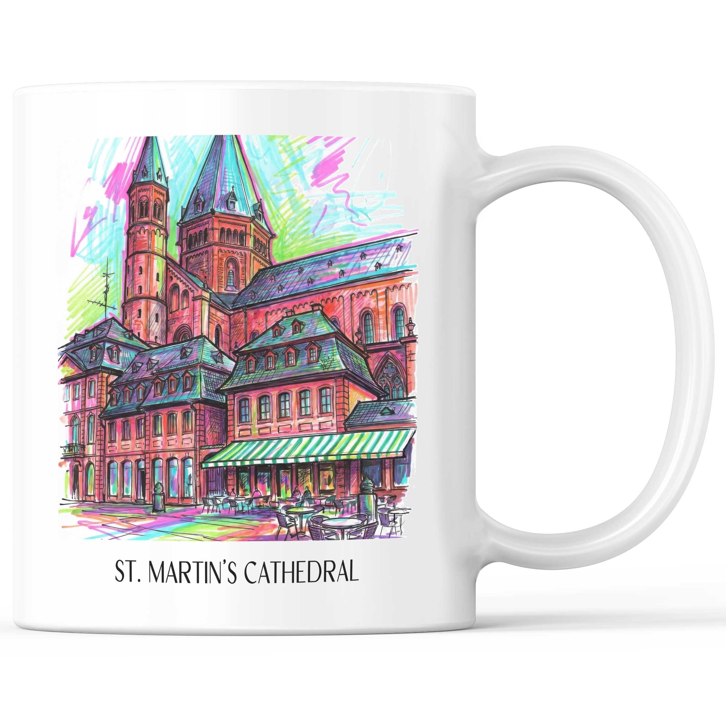 Dom St. Martin Kaffeebecher - Mainz - Deutschland Becher - Kaffeetasse im Tag Graffiti Stil