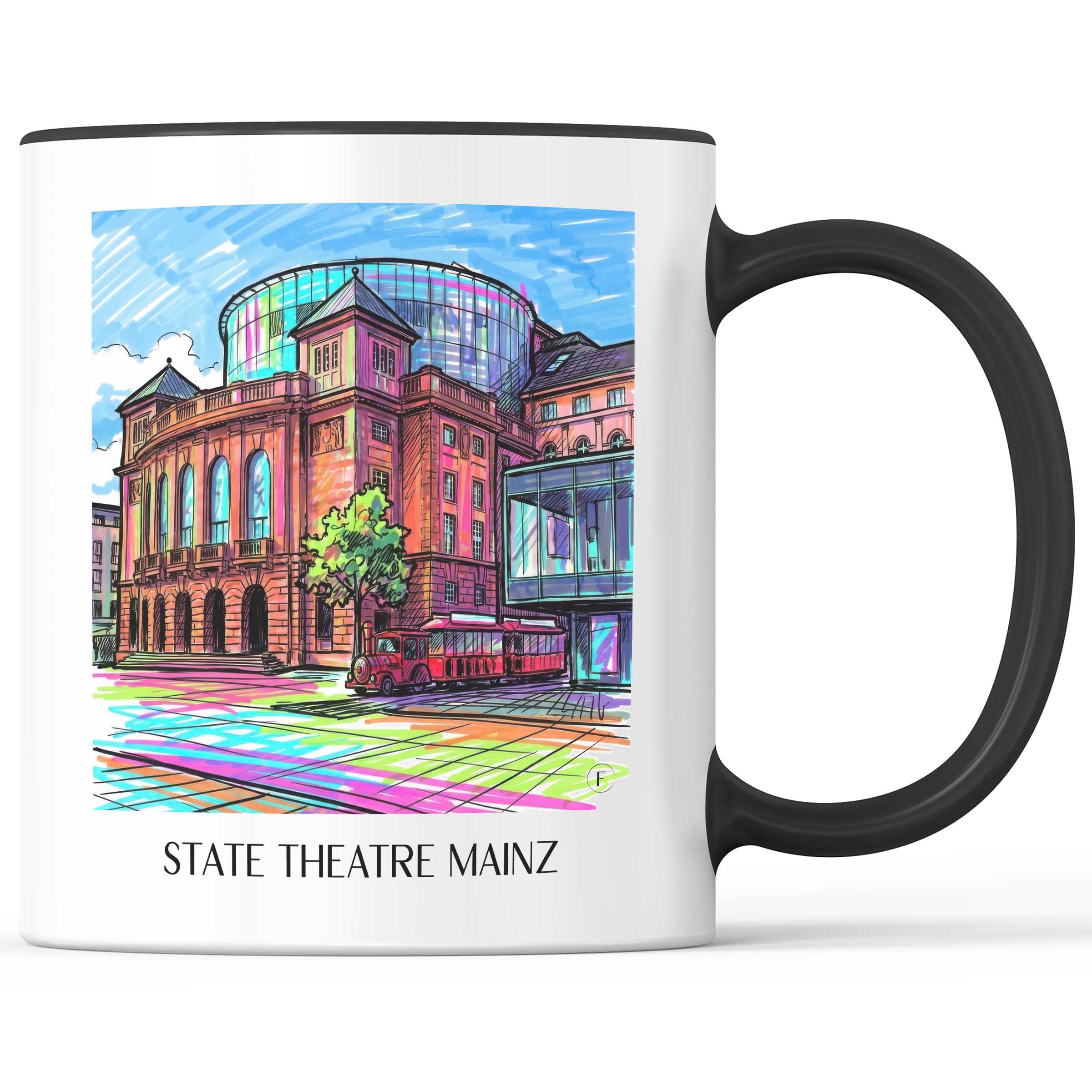 Staatstheater Kaffeebecher - Mainz - Deutschland Becher - Kaffeetasse im Tag Graffiti Stil