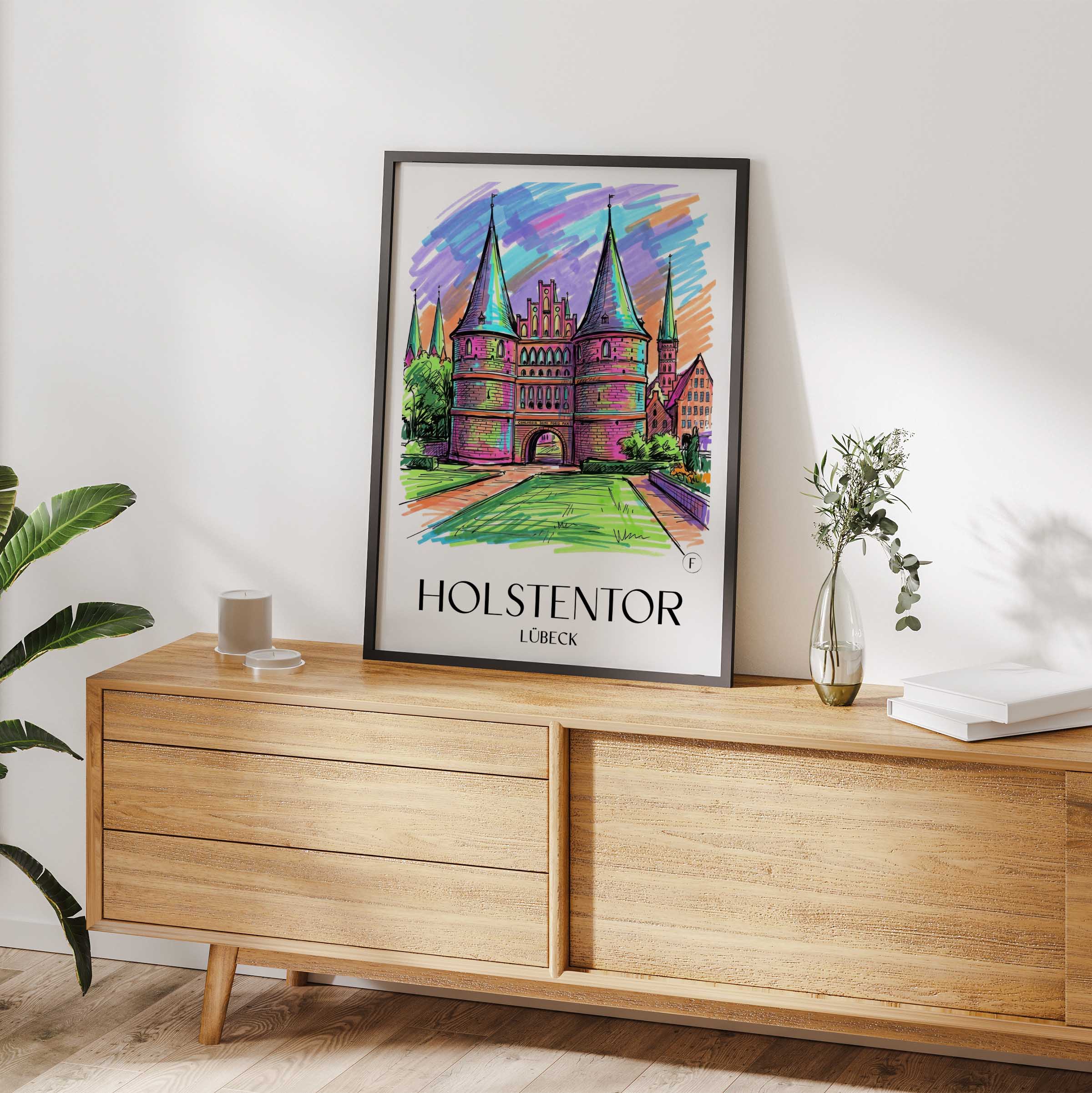 holstentor-lübeck-deutschland-poster-graffiti